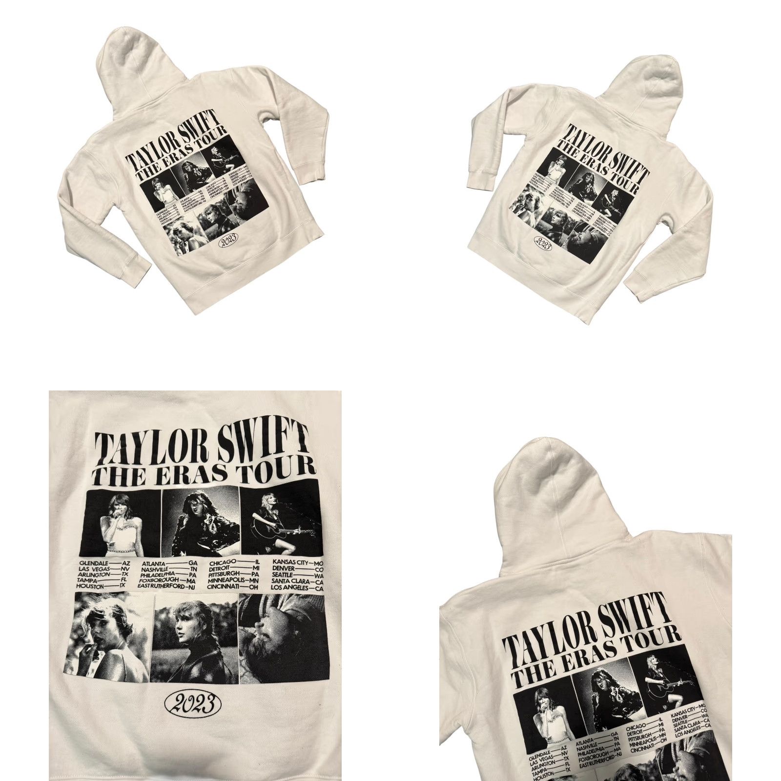 Vintage Taylor Swift Eras Tour Collage White Hoodie Size Large Size L / US 10 / IT 46 - 8 Thumbnail