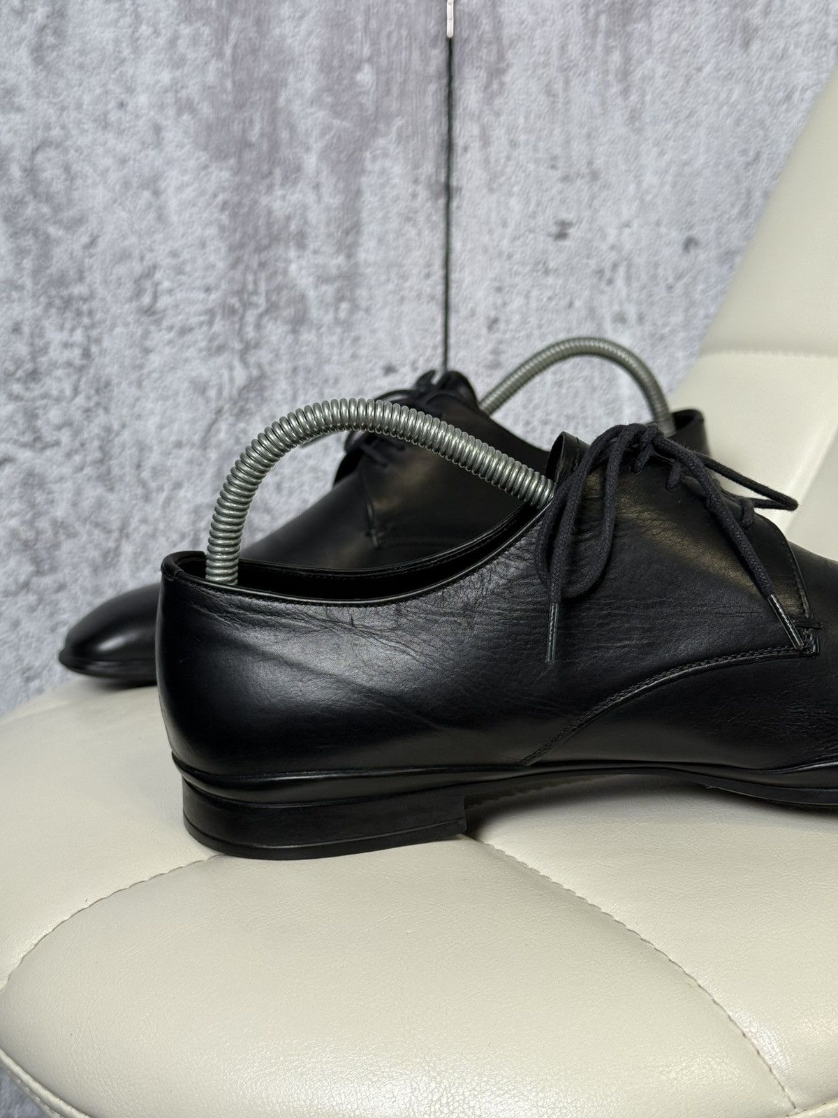 Prada PRADA Men’s Black Leather Lace Up Dress Derby Dress Shoes Size US 8.5 / EU 41-42 - 6 Thumbnail