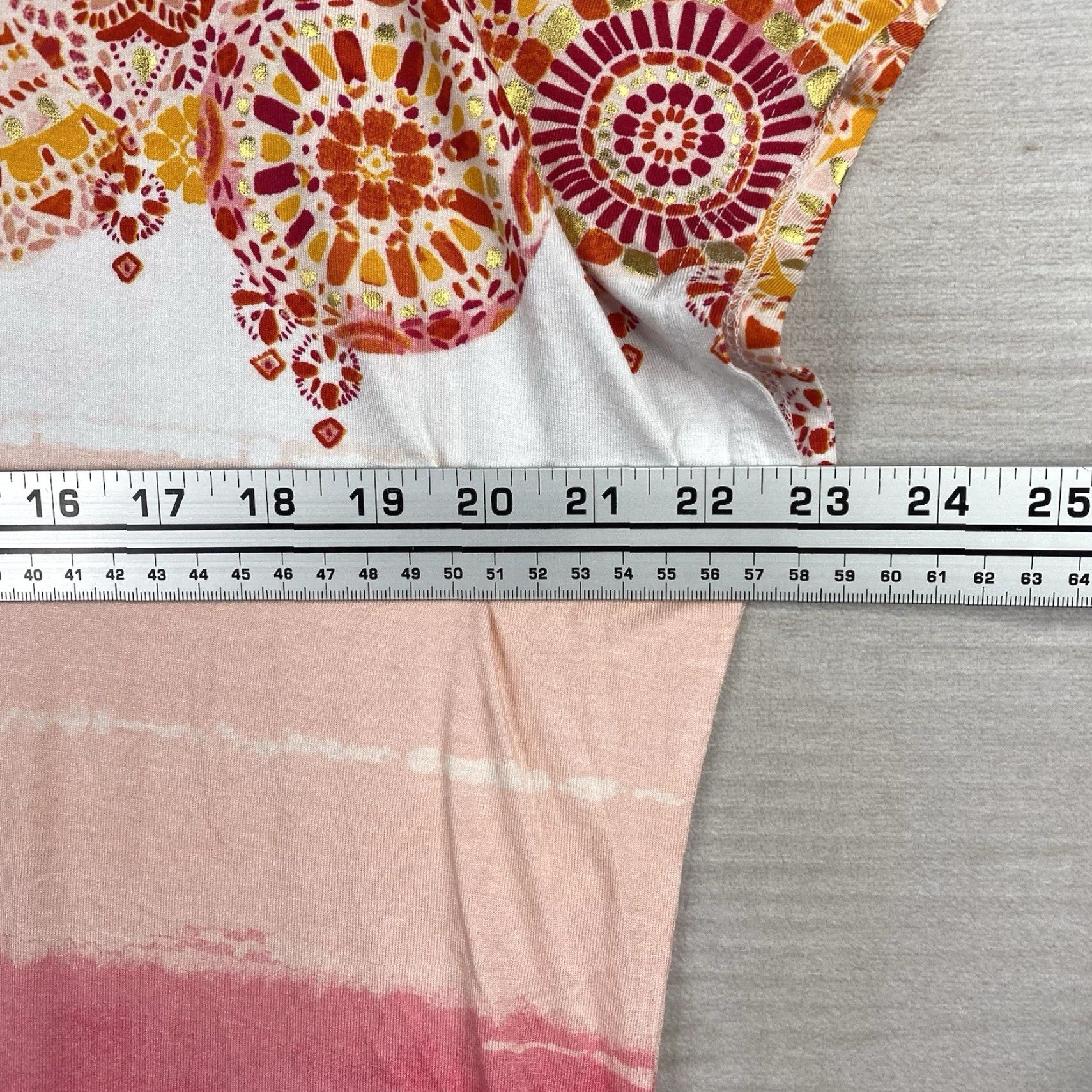 Pinko Westport Womens XL Tee Shirt Pink Ombre Floral Dolman Sleeve Boxy Artsy Size XL / US 12-14 / IT 48-50 - 6 Thumbnail