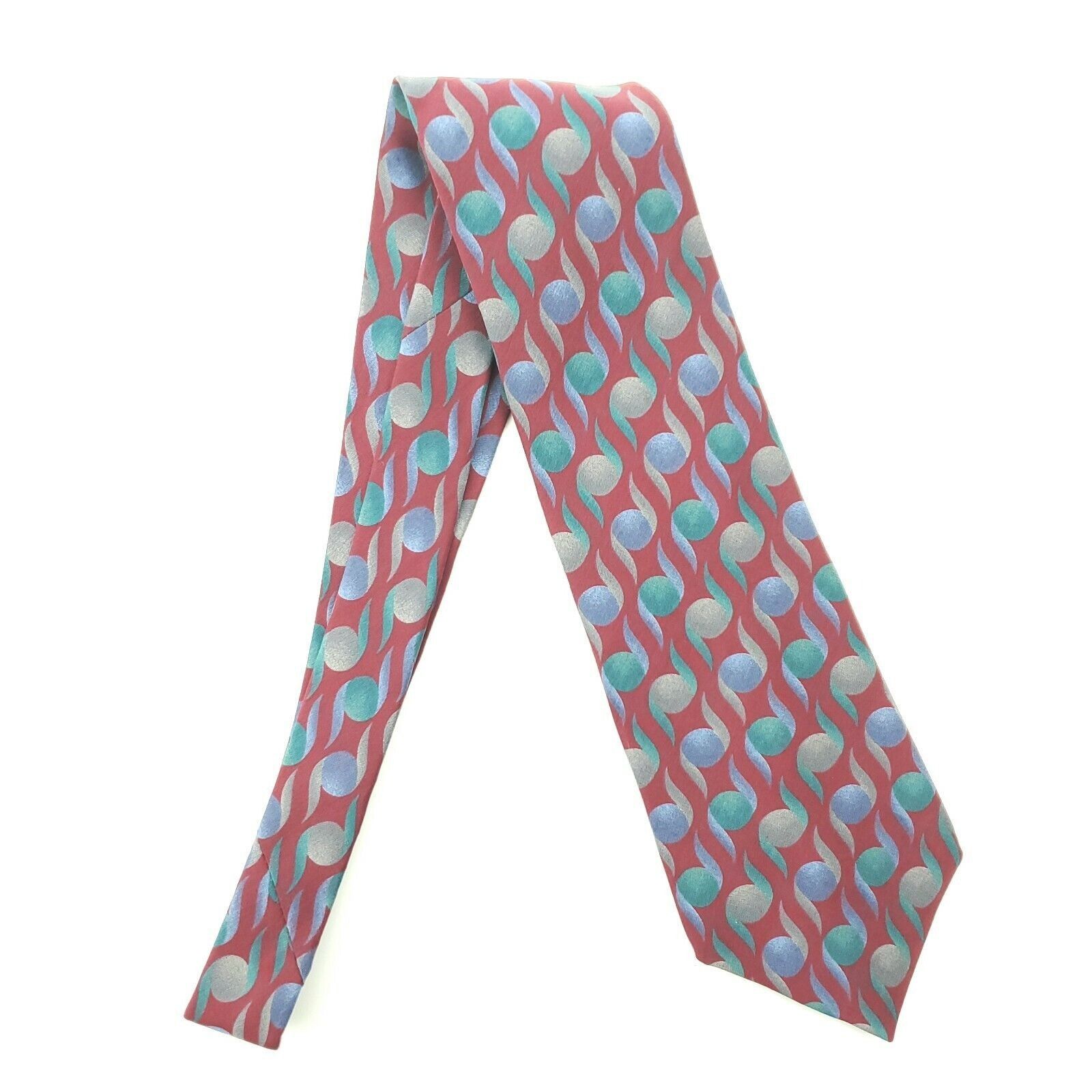 Alexander Julian Alexander Julian Colours Red Abstract Silk Tie Short Wide Size ONE SIZE - 6 Thumbnail