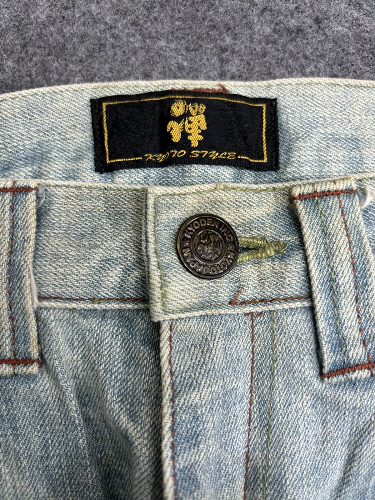 Japanese Brand 💥Denim Art💥ZEN Kyoto Style Japan Faded Floral Denim F569 Size US 30 / EU 46 - 3 Thumbnail