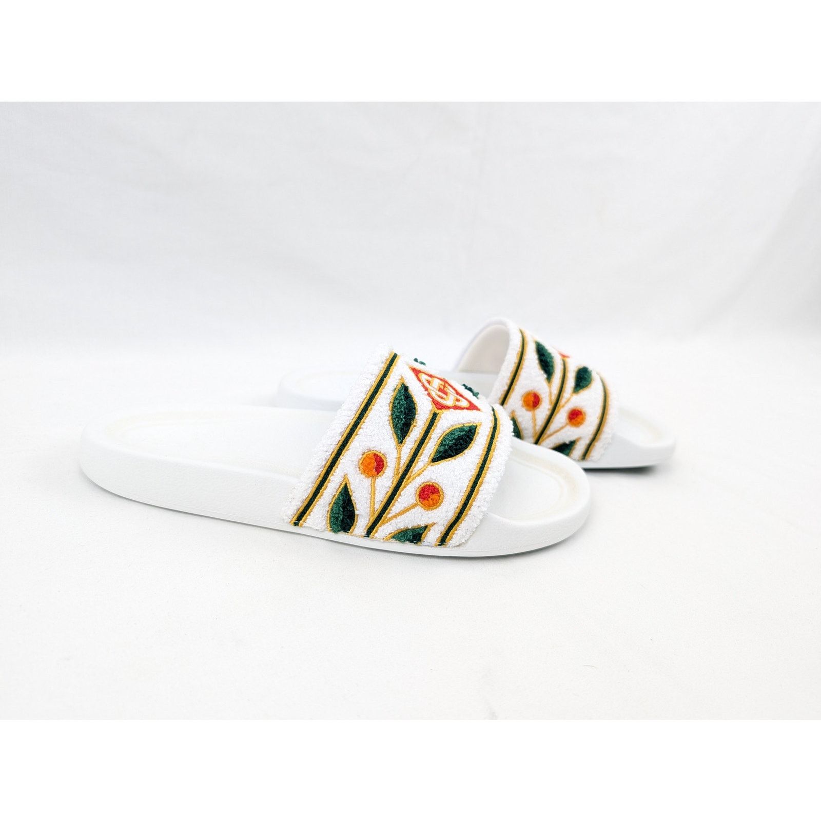 Casablanca o1rshd1 Embroidered Terry Slider Slipper in White Size US 5.5 / EU 38 - 12 Thumbnail