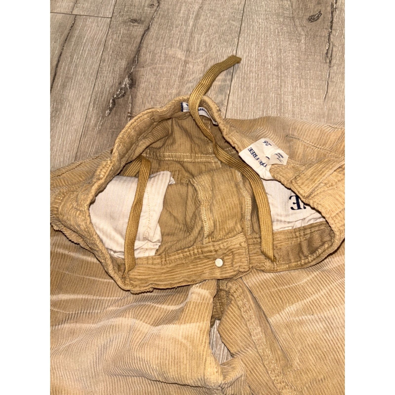 Free People Free People Faye Low Slung Corduroy Pants Size 26 Beige Straight Leg Y2K Womens Size 26" / US 2 / IT 38 - 5 Thumbnail