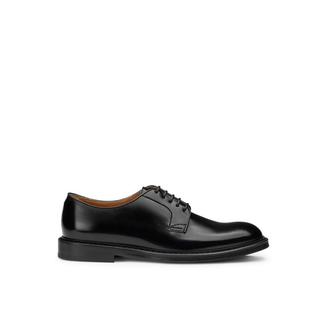 DOUCALS Lace Up Black Leather Derby Shoes New & Authentic (M