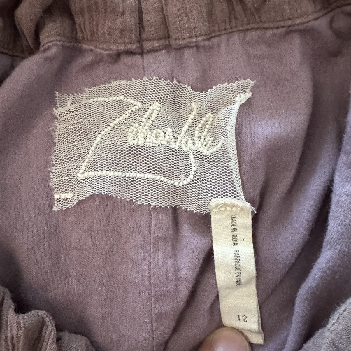 Anthropologie Anthropologie Zehavale Boho Mauve Lace Detail Shift Dress Size XL / US 12-14 / IT 48-50 - 5 Thumbnail