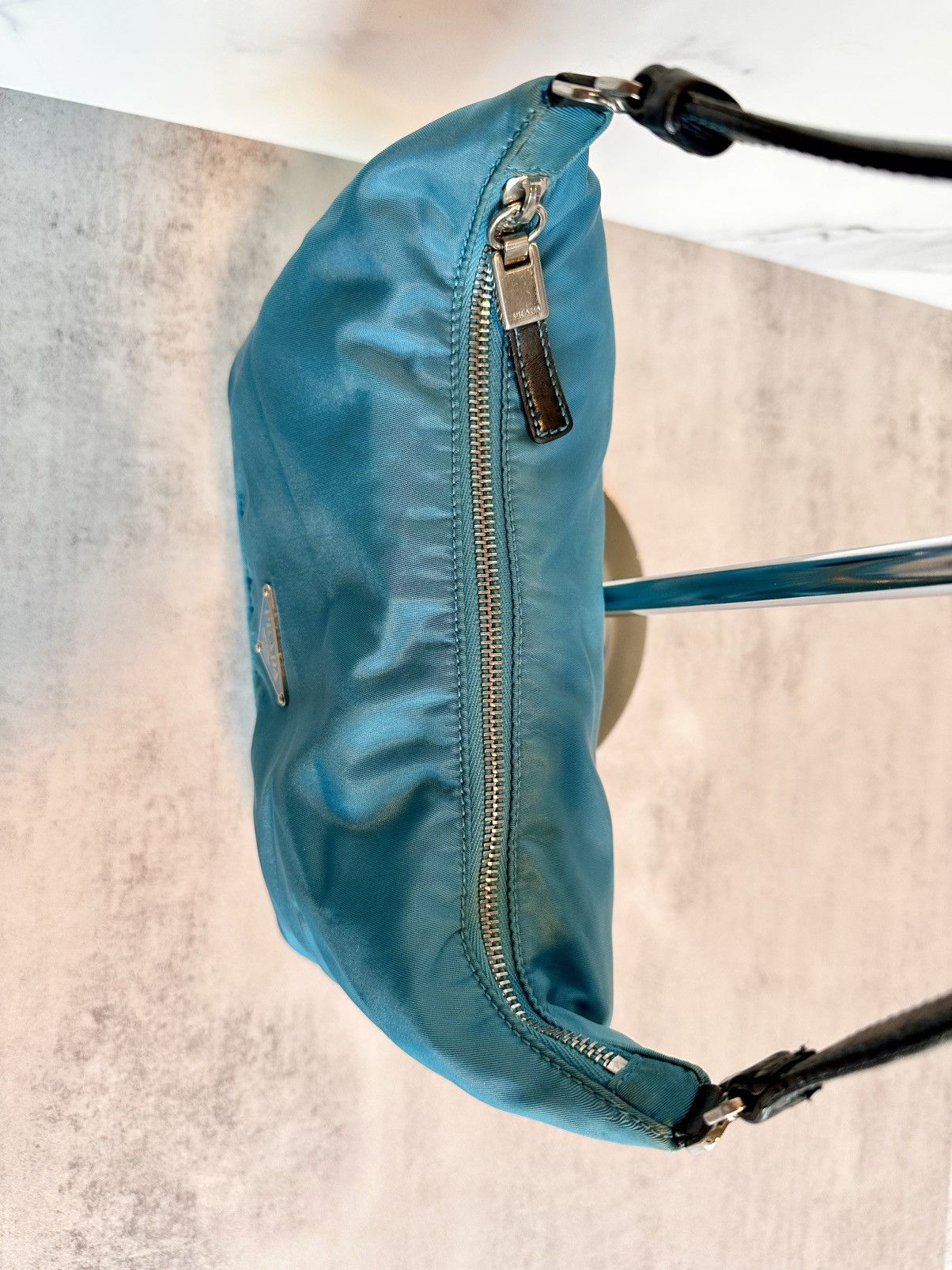 Prada Blue Prada Nylon and Leather Pochette Size ONE SIZE - 5 Thumbnail