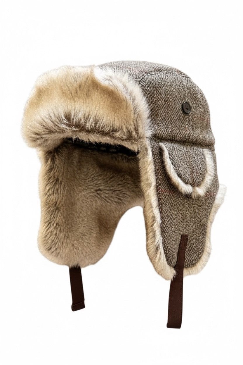 Harris Tweed Harris Tweed Wool Ushanka Winter Arctic Hat Mens Size ONE SIZE - 1 Thumbnail