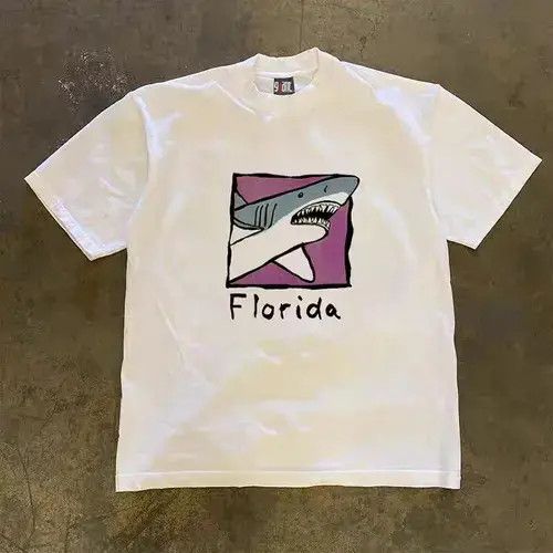 VIBE Noriyo x Shia Shark pattern loose vintage cotton tee Size US L / EU 52-54 / 3 - 3 Thumbnail