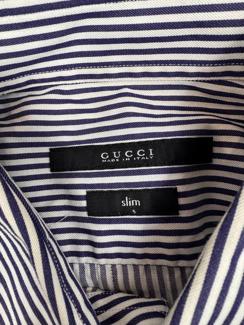 Gucci Gucci Tom Ford Men Blue White Striped Slim Fit Shirt Size US S / EU 44-46 / 1 - 3 Thumbnail