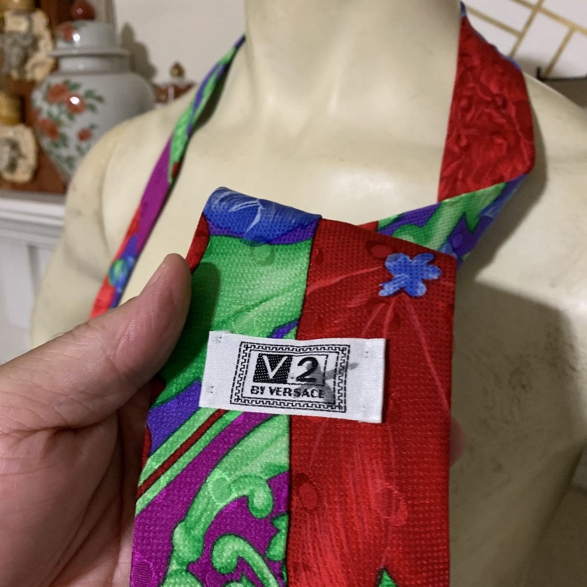 Versace V2 by Versace Floral silk tie Size ONE SIZE - 9 Thumbnail