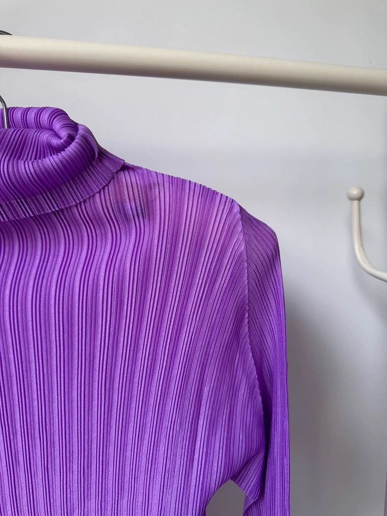 Issey Miyake Issey Miyake size:3 Purple pleated long-sleeved shirt Size XS / US 0-2 / IT 36-38 - 3 Thumbnail