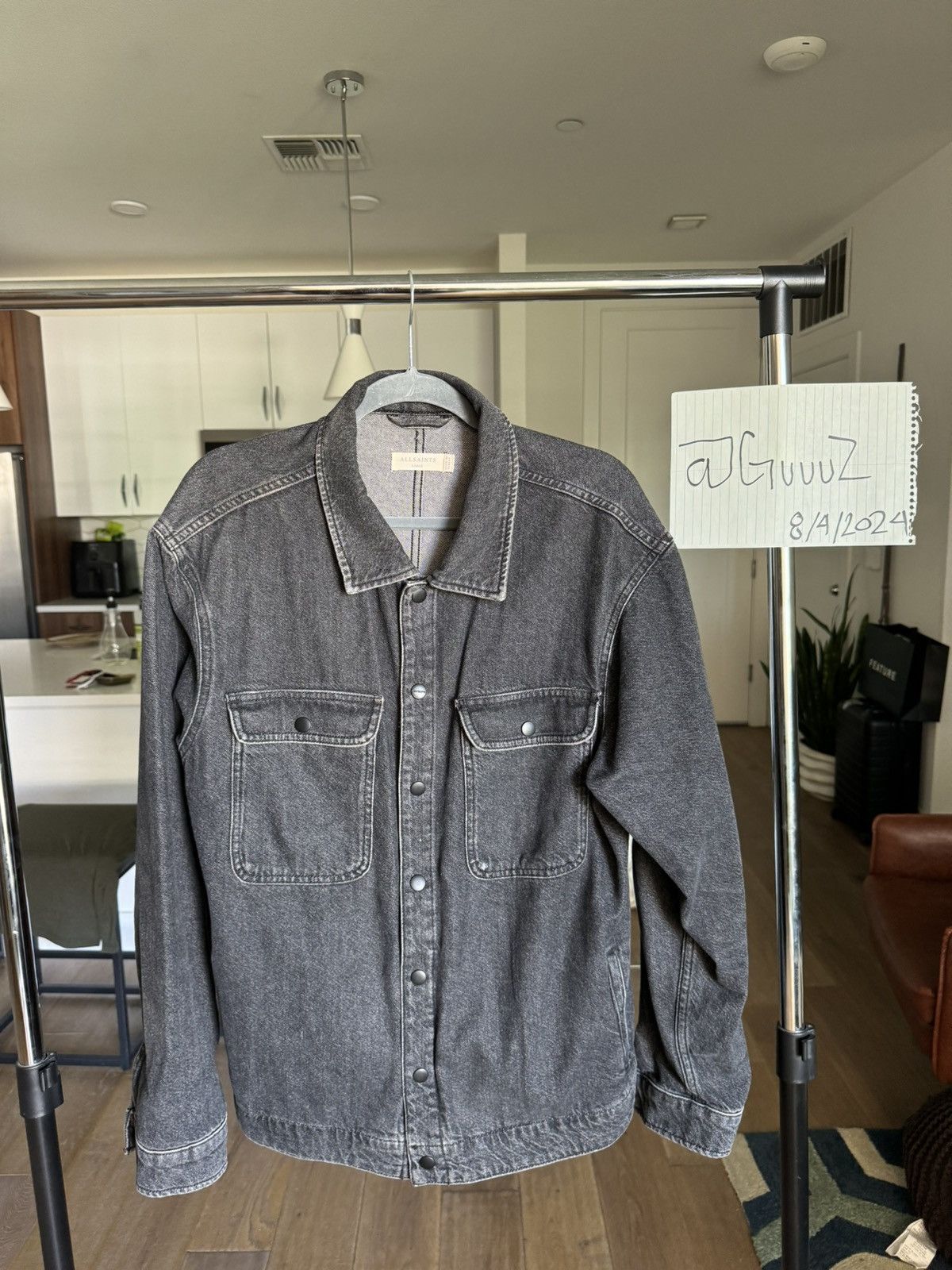 Allsaints Allsaints Black Denim Jacket Size US L / EU 52-54 / 3 - 1 Thumbnail