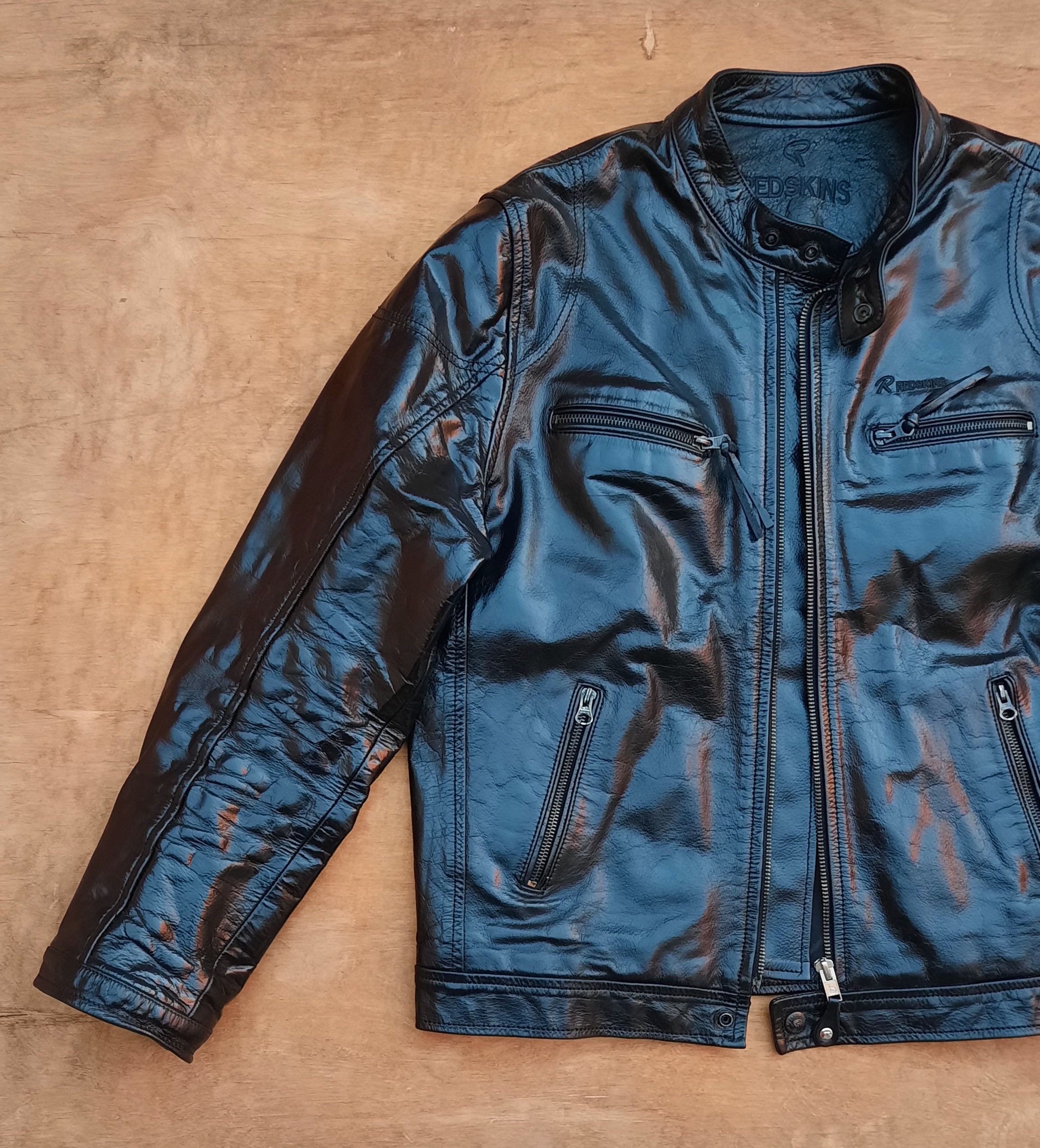 Genuine Leather Redskins Leather Jacket Padded Biker style Black Size US L / EU 52-54 / 3 - 5 Thumbnail