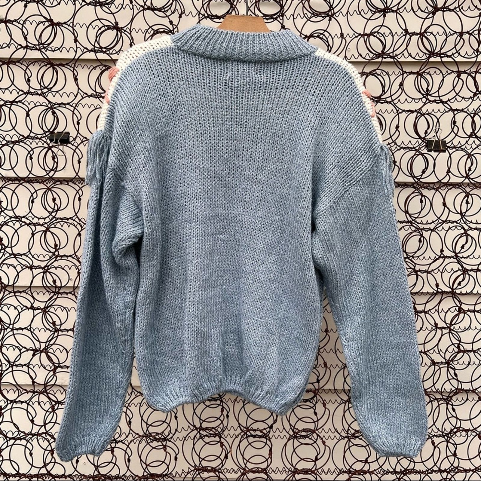 VTG 90s Ivy Club Classics pastel knit fringe floral sweater