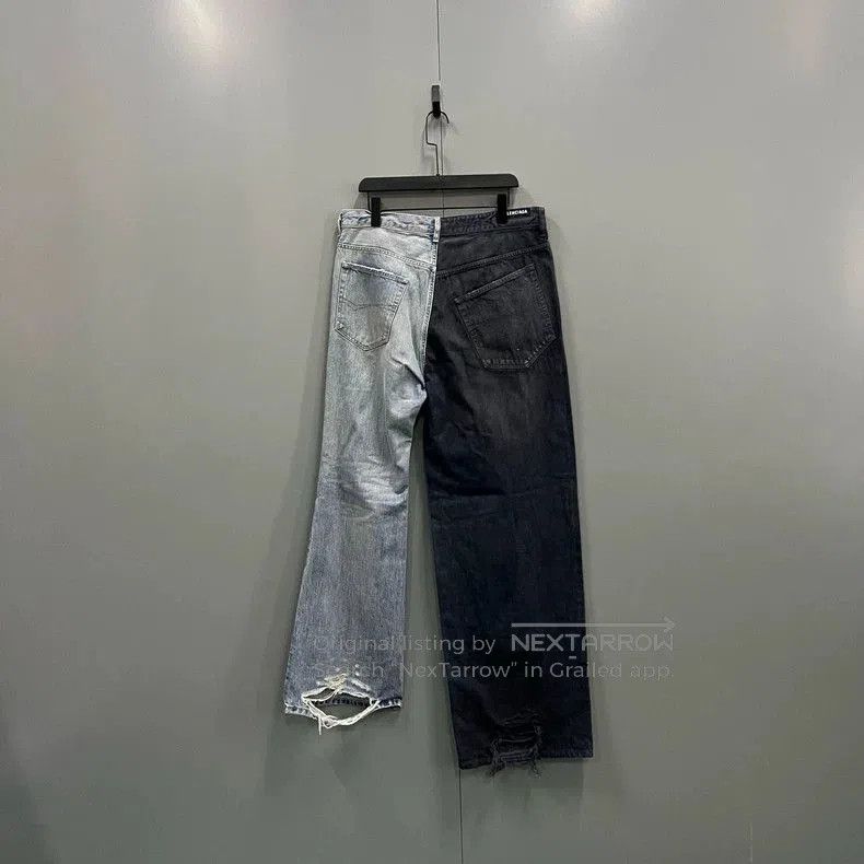 Balenciaga Balenciaga Patchwork Asymmetric Jeans. Size US 26 / EU 42 - 2 Thumbnail