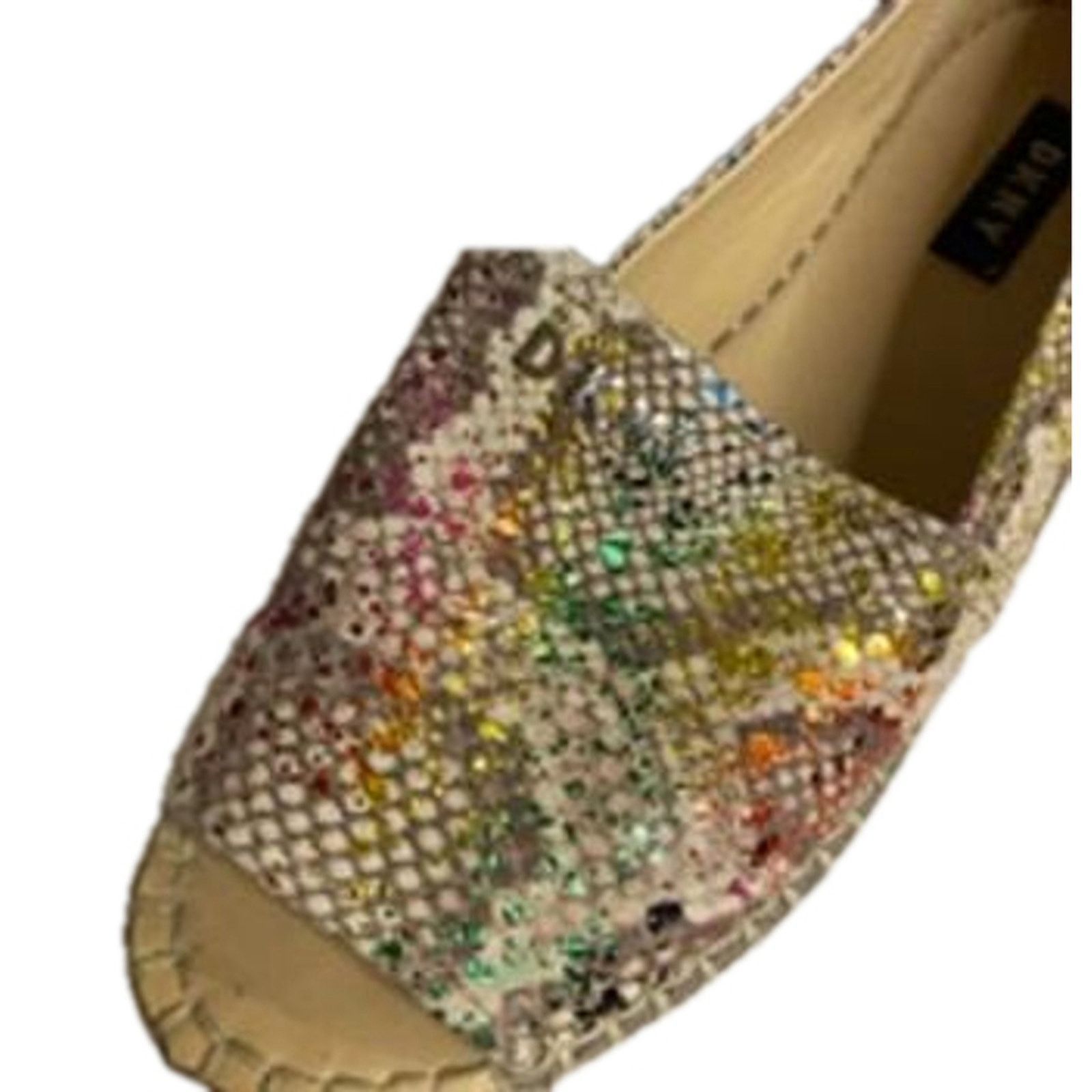DKNY Boho Metallic Snakeskin Espadrille Slip-On Flats DKNY Size US 8 / IT 38 - 4 Thumbnail