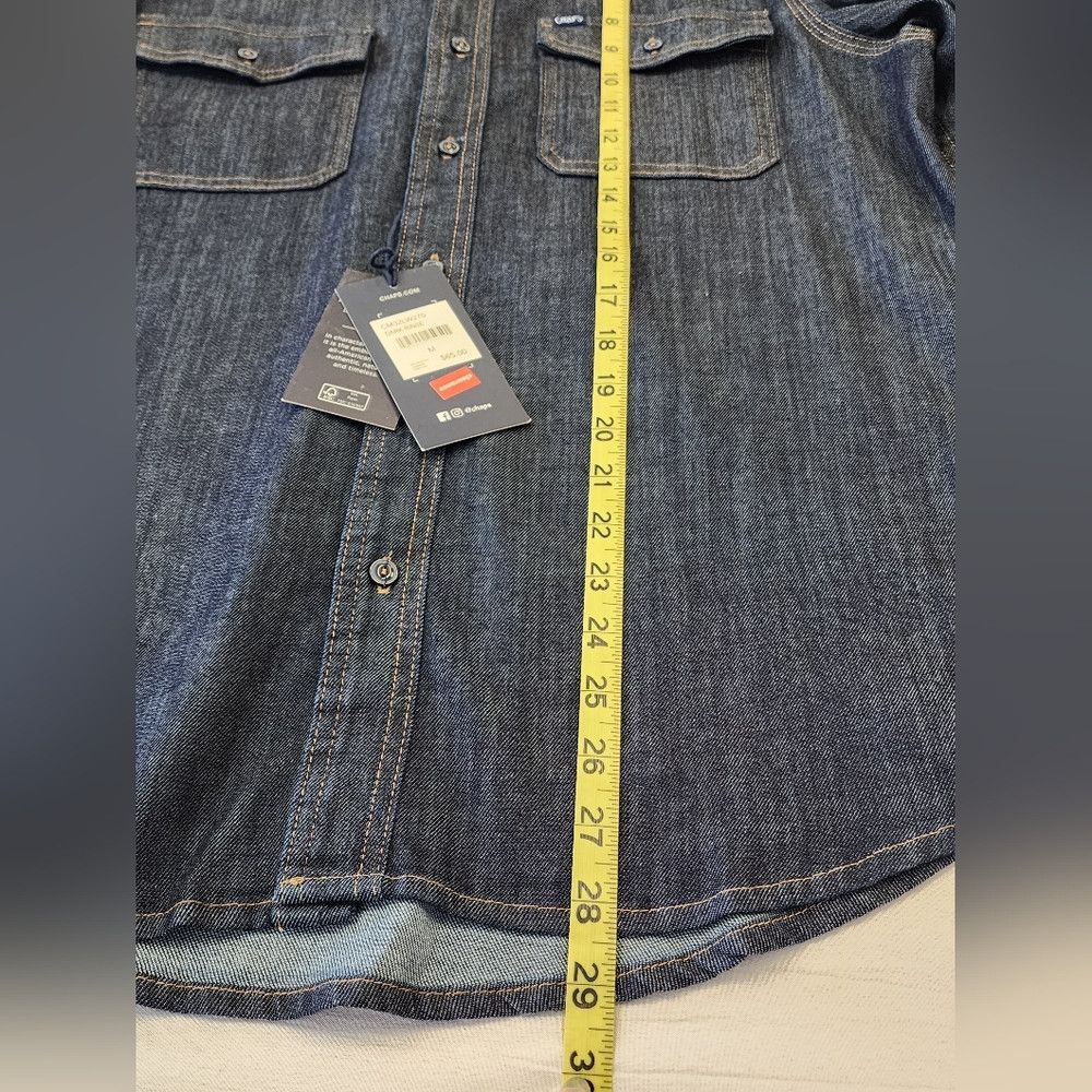 Chaps Chaps Men's Dark Denim Button Front L/S Soft Shell shirt Size US M / EU 48-50 / 2 - 8 Thumbnail