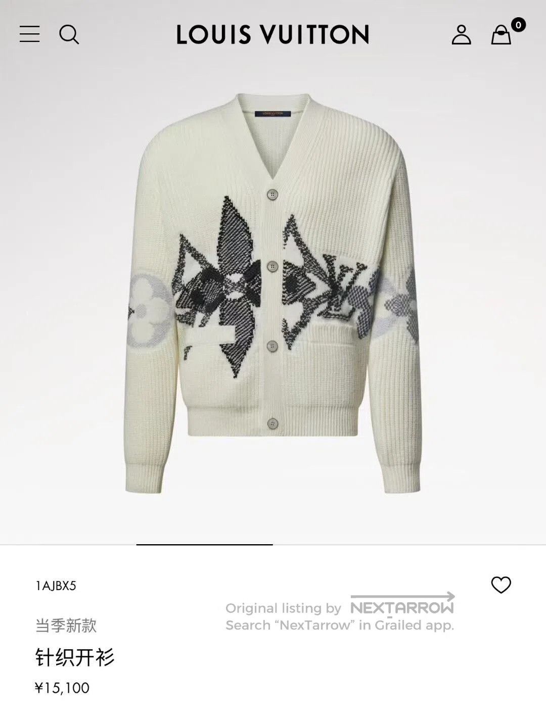 Louis Vuitton Louis Vuitton Floral Wool Cardigan Sweater. Size L / US 10 / IT 46 - 5 Thumbnail