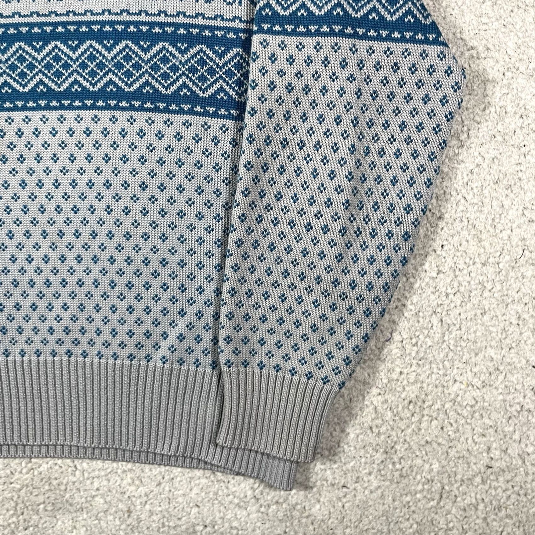 Eddie Bauer VINTAGE Eddie Bauer Sweater Mens M Gray Blue Wool Fair Isle Nordic Made USA Knit Size US M / EU 48-50 / 2 - 7 Thumbnail