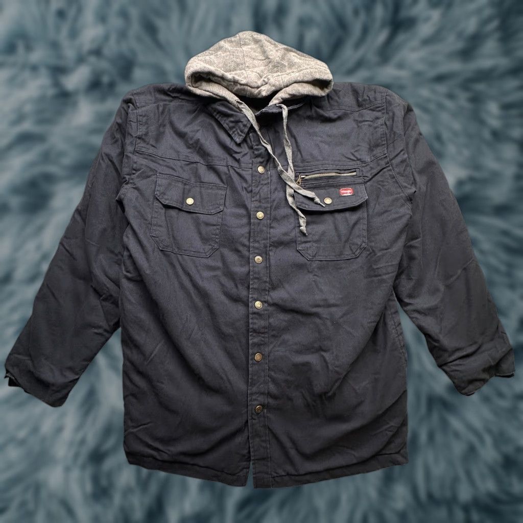 Wrangler Wrangler Canvas Hooded Work Jacket 55253 Mens XL Quilt Lined UNSTITCHING FLAW Size US XL / EU 56 / 4 - 1 Thumbnail