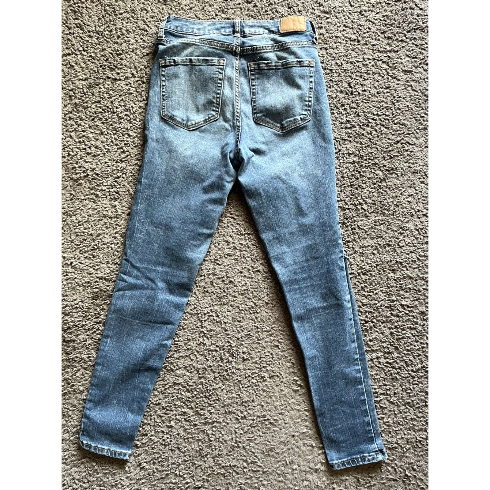 Vintage Aéropostale The Norma Jean Jeans Women's Skinny Denim 2 Blue High Rise Distressed 26 In Inseam Size 26" / US 2 / IT 38 - 3 Thumbnail