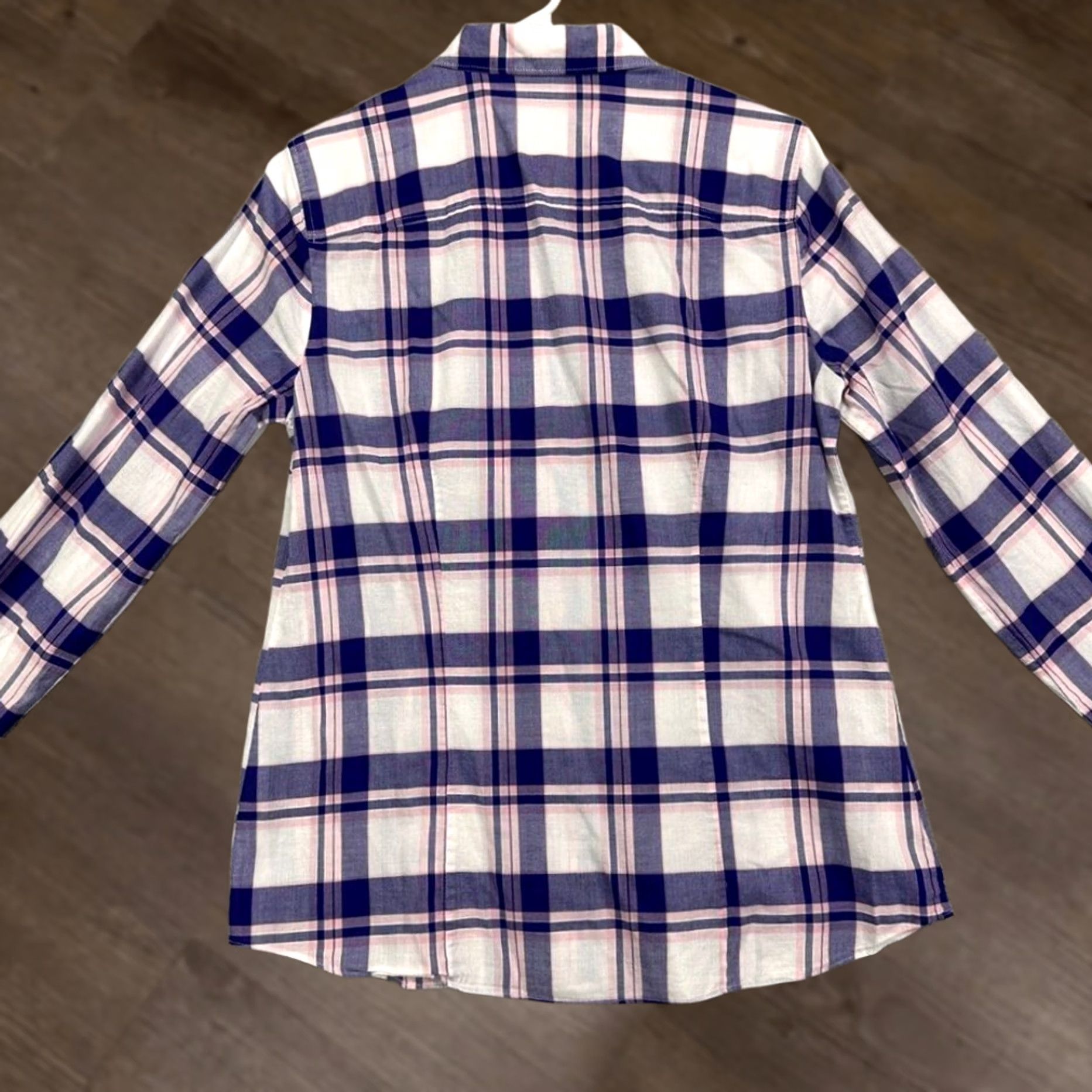 J.Crew J.CREW Button-Up Shirt Womens Medium Purple Plaid Long Sleeve Pockets Ladies Size M / US 6-8 / IT 42-44 - 1 Thumbnail