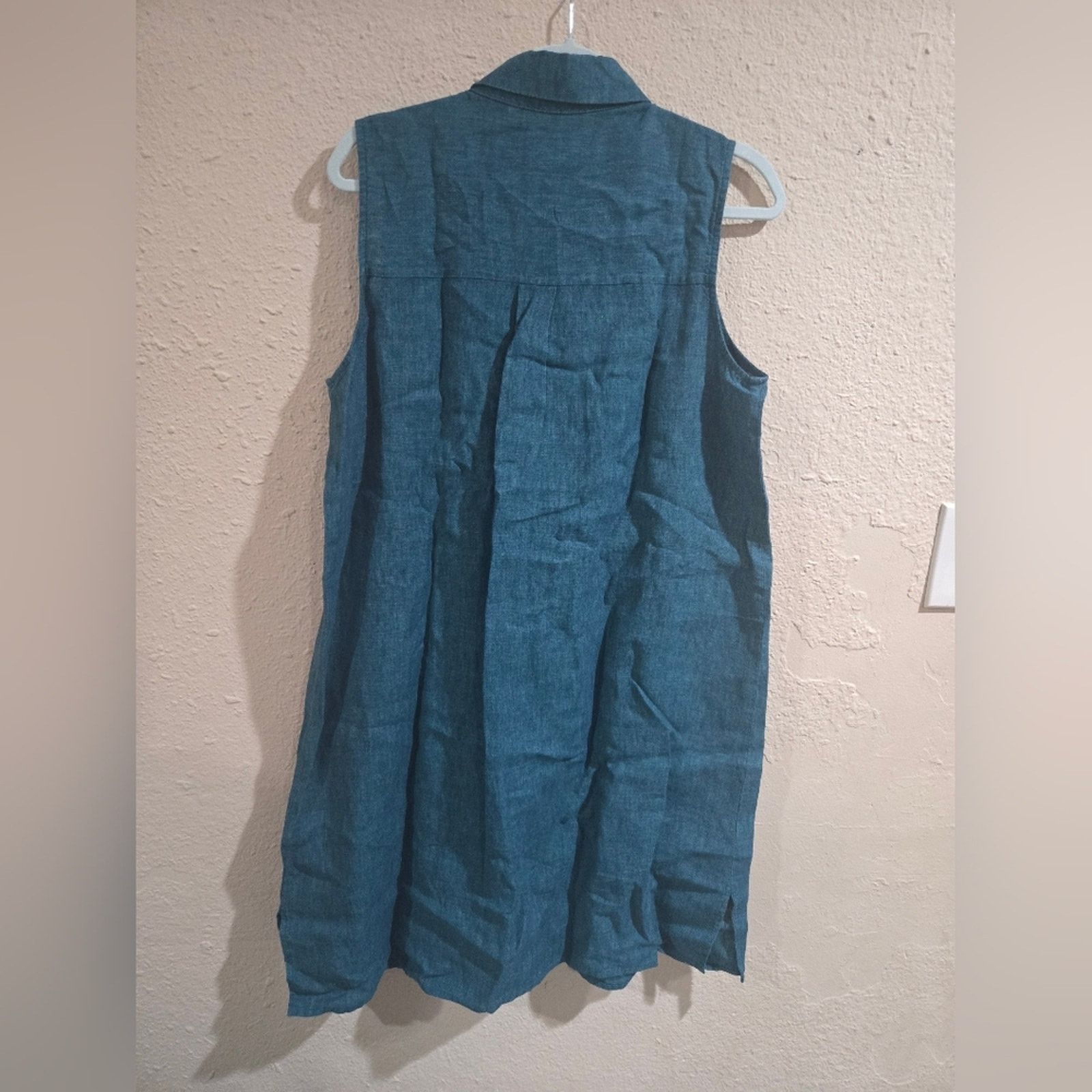 Eileen Fisher Eileen Fisher Linen Délavé Sleeveless dress, Nile Blue, M Size M / US 6-8 / IT 42-44 - 3 Thumbnail