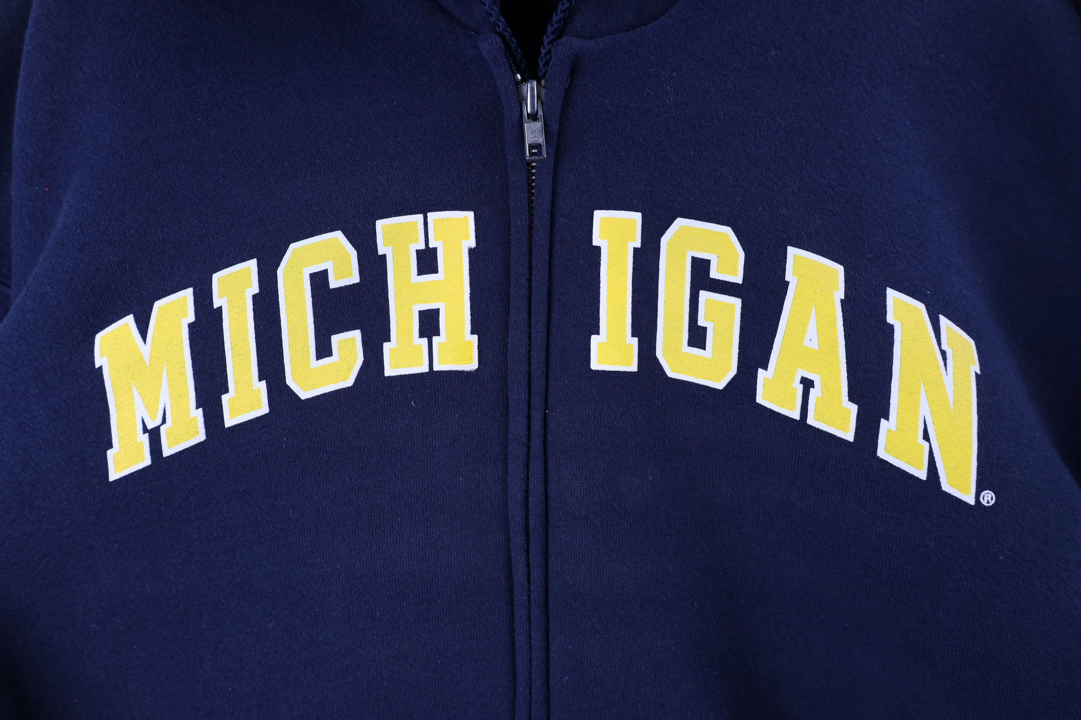 Vintage Vintage 90s Out University of Michigan Full Zip Hoodie Blue Size US XXL / EU 58 / 5 - 5 Thumbnail