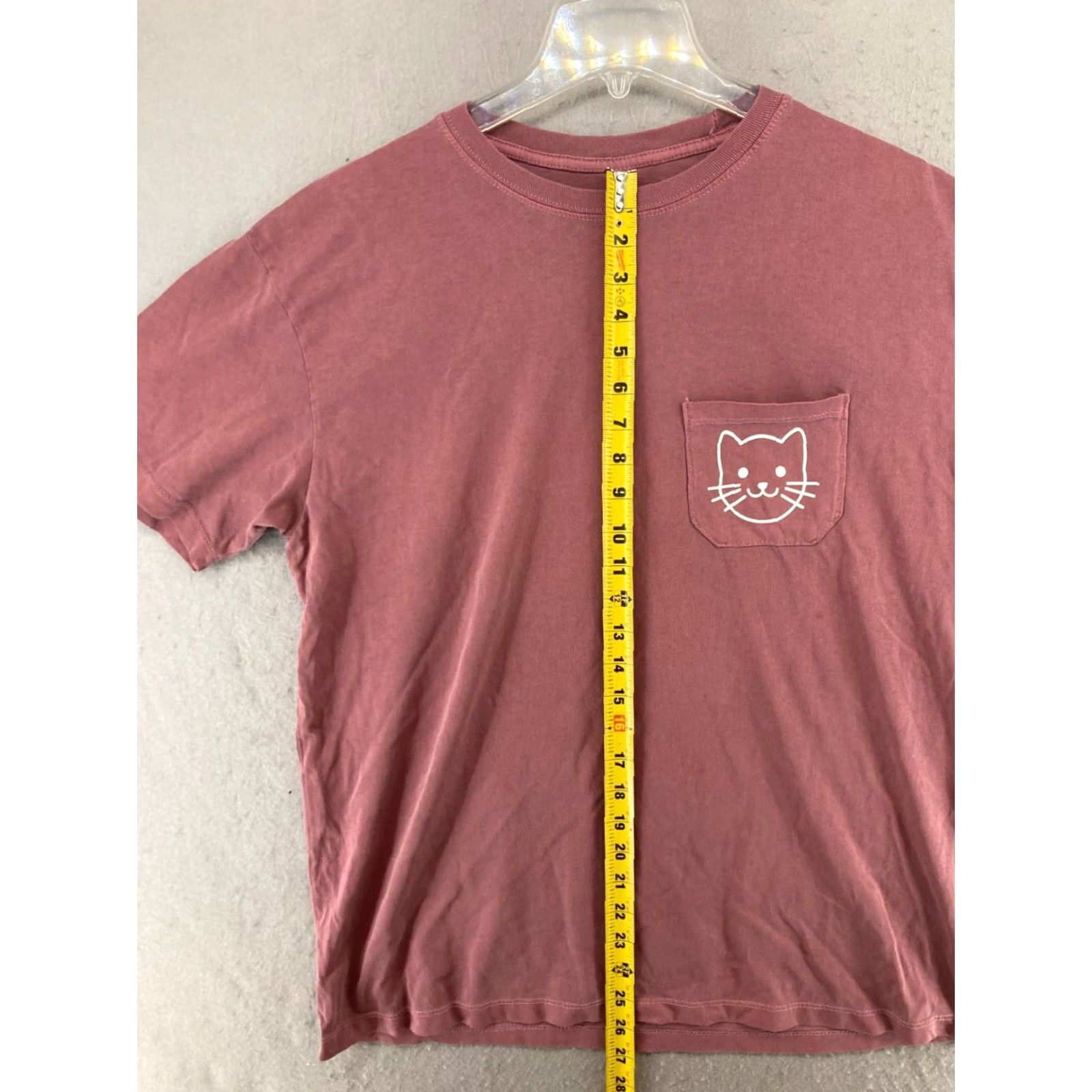 Vintage Alta Gracia Women's T-Shirt Large Pink Cat Graphic Pocket Casual Collared Jersey Size L / US 10 / IT 46 - 3 Thumbnail