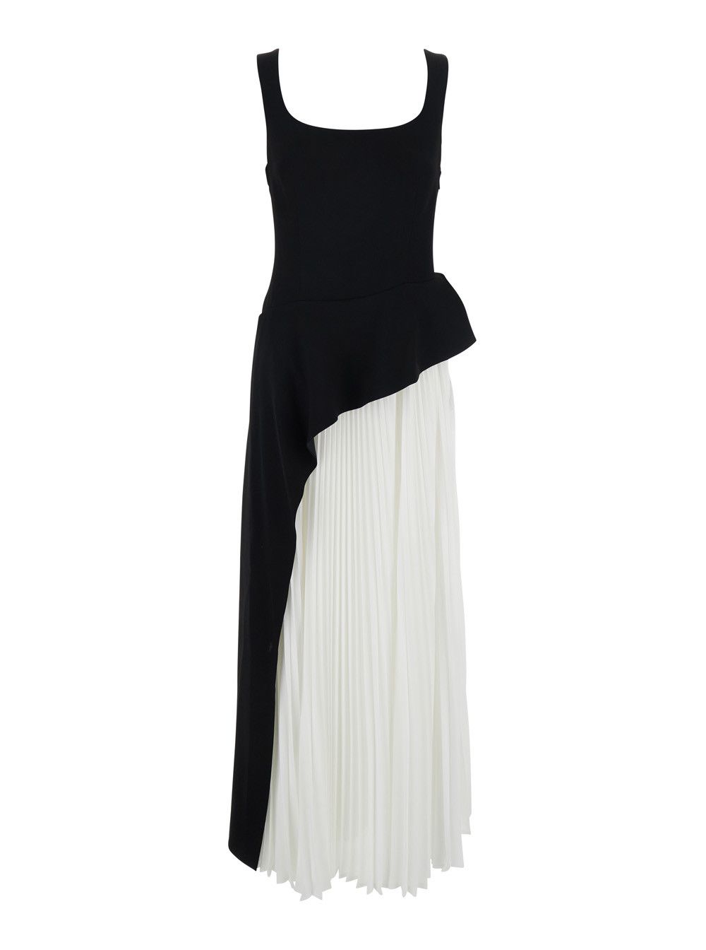 Simkhai Dress 'Zayla' with Square Neckline and Pleated Skirt in Black and White Tech Fabric for Women Size M / US 6-8 / IT 42-44 - 1 Thumbnail