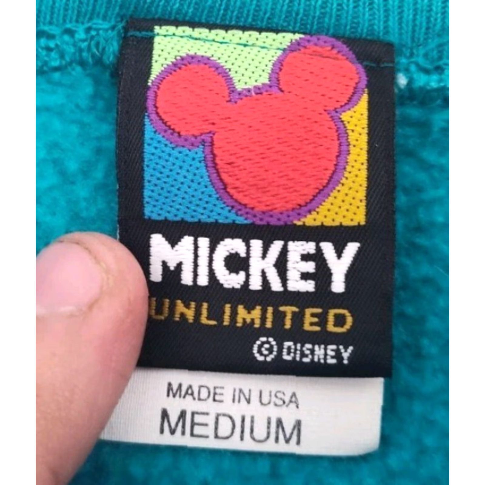 Mickey Unlimited Vintage Mickey Unlimited Velva Sheen Disney Mickey Mouse Sweatshirt USA Made M Teal Size US M / EU 48-50 / 2 - 4 Thumbnail