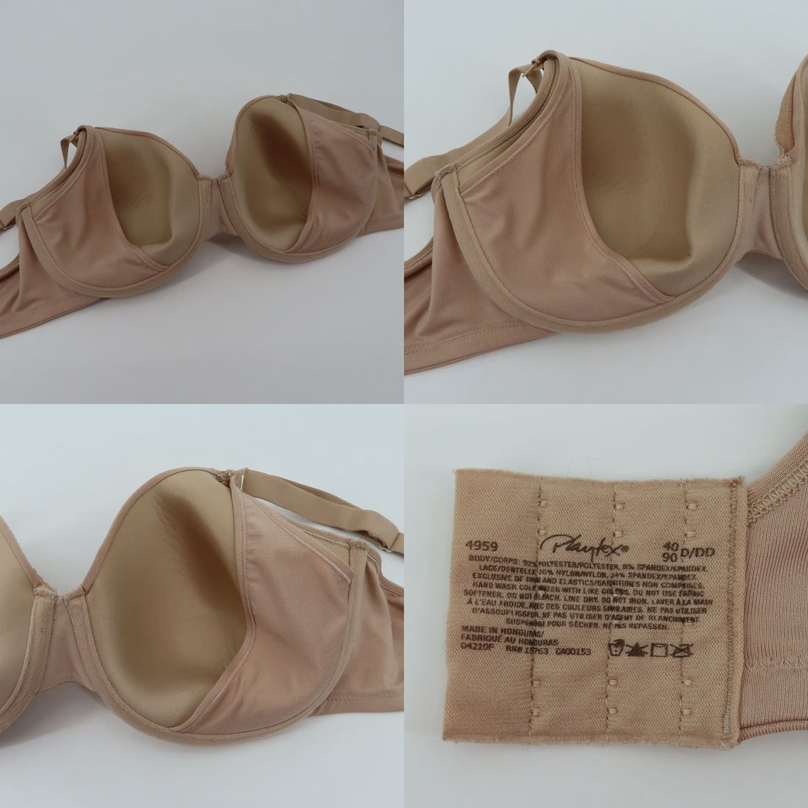 Vintage Playtex Bra 40D DD Maternity Nursing Underwire Shaping Foam Beige Cafe Au Lait Size ONE SIZE - 8 Thumbnail