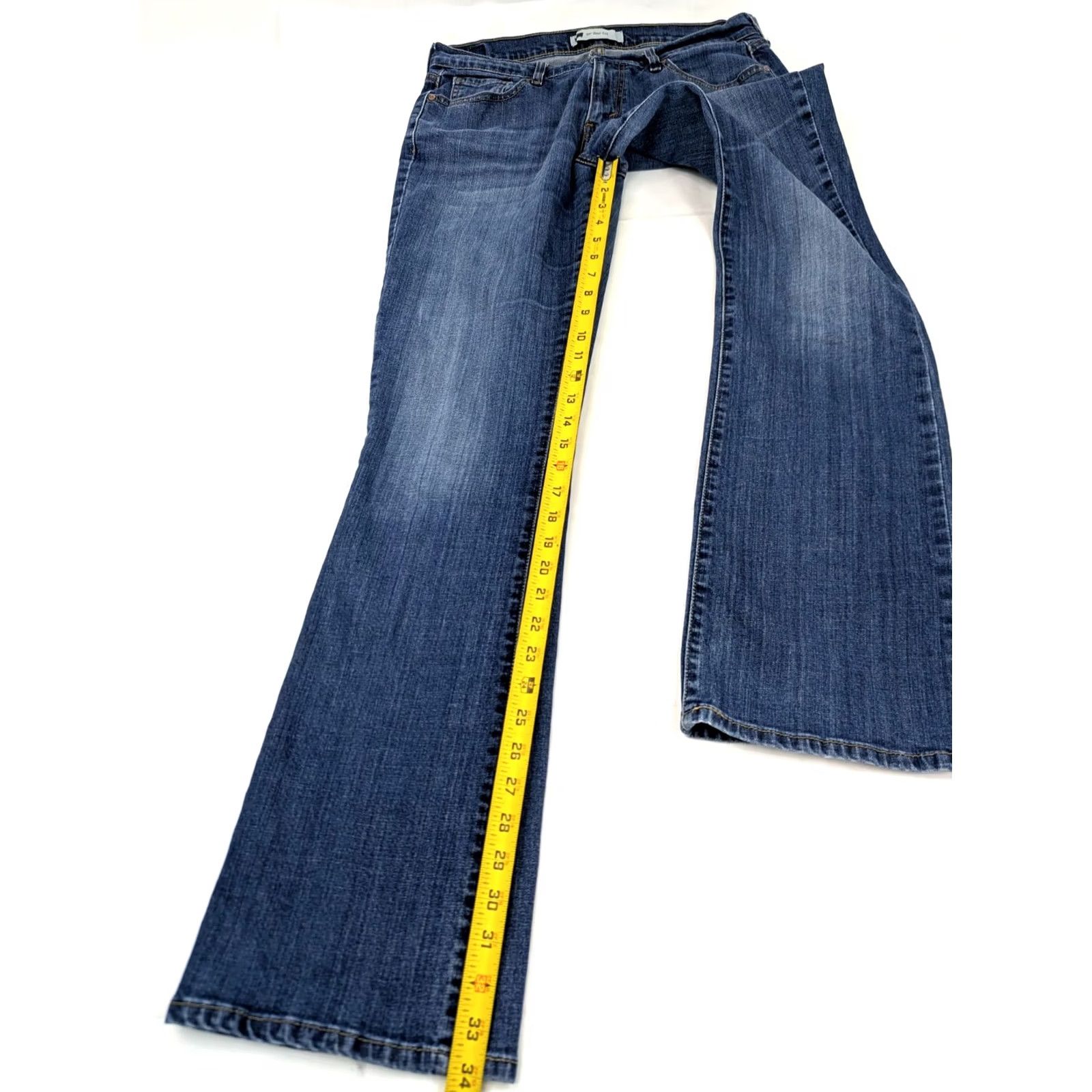 Levi's Levi's 515 Boot Cut Jeans Women 12 Long 32x34 Blue Denim Stretch Regular Flared Bootcut Pockets Zipper Button Vintage No Size 34" / US 12 / IT 48 - 3 Thumbnail