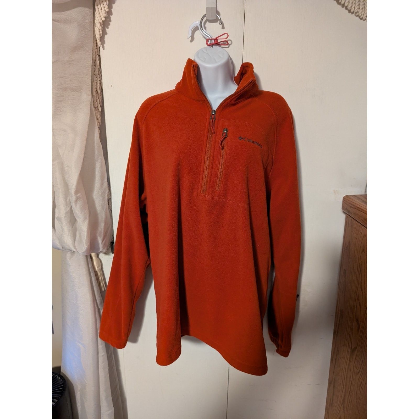 Columbia Columbia 1/4 Zip Pullover Mens XL Fleece Sweater Red Jacket Size US XL / EU 56 / 4 - 1 Thumbnail