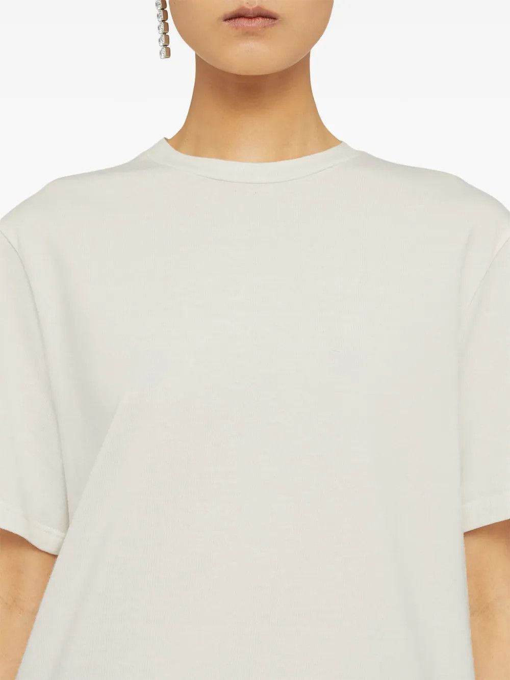 Jil Sander o1mt1gz0625 Logo-Print Cotton T-Shirt in Light Beige Size S / US 4 / IT 40 - 4 Thumbnail