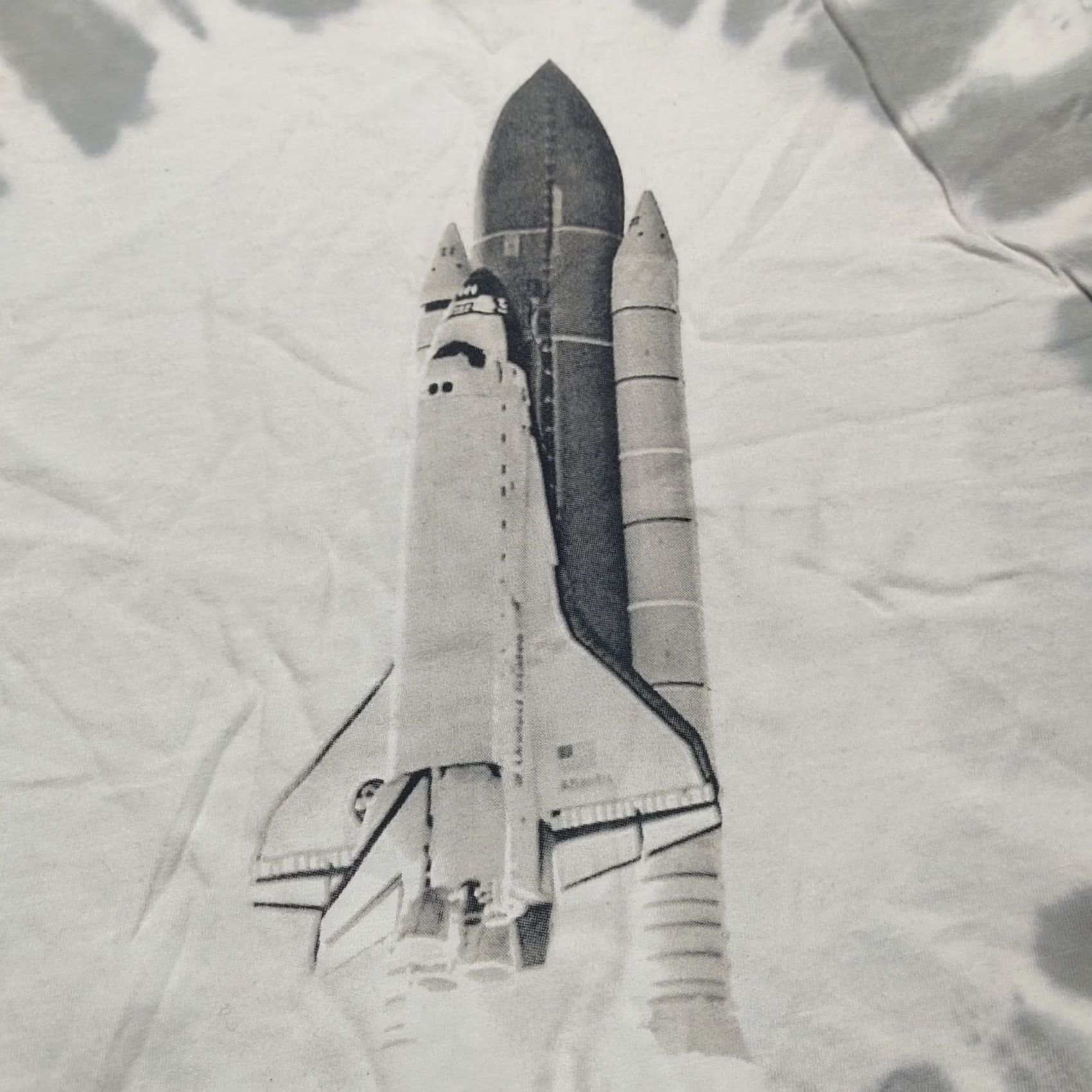 Vintage NASA SPACE SHUTTLE Women Large Gray Tie Dye Ringer Short Sleeve T-Shirt NEW Size L / US 10 / IT 46 - 4 Thumbnail