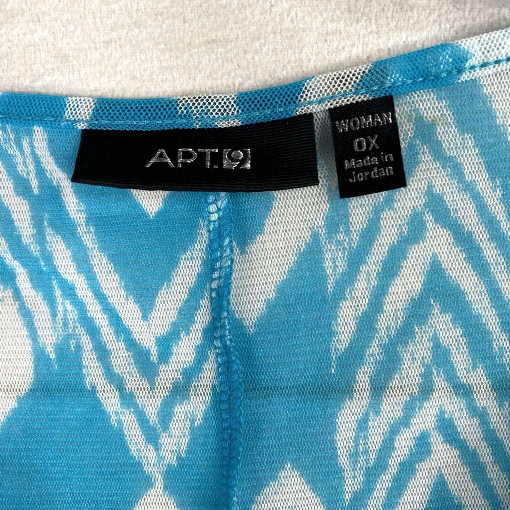 Apt. 9 Apt 9 Blouse Shirt 90s Blue Aztec Belted Tank w/sheer Overlay XL Womens Vintage Size XL / US 12-14 / IT 48-50 - 3 Thumbnail