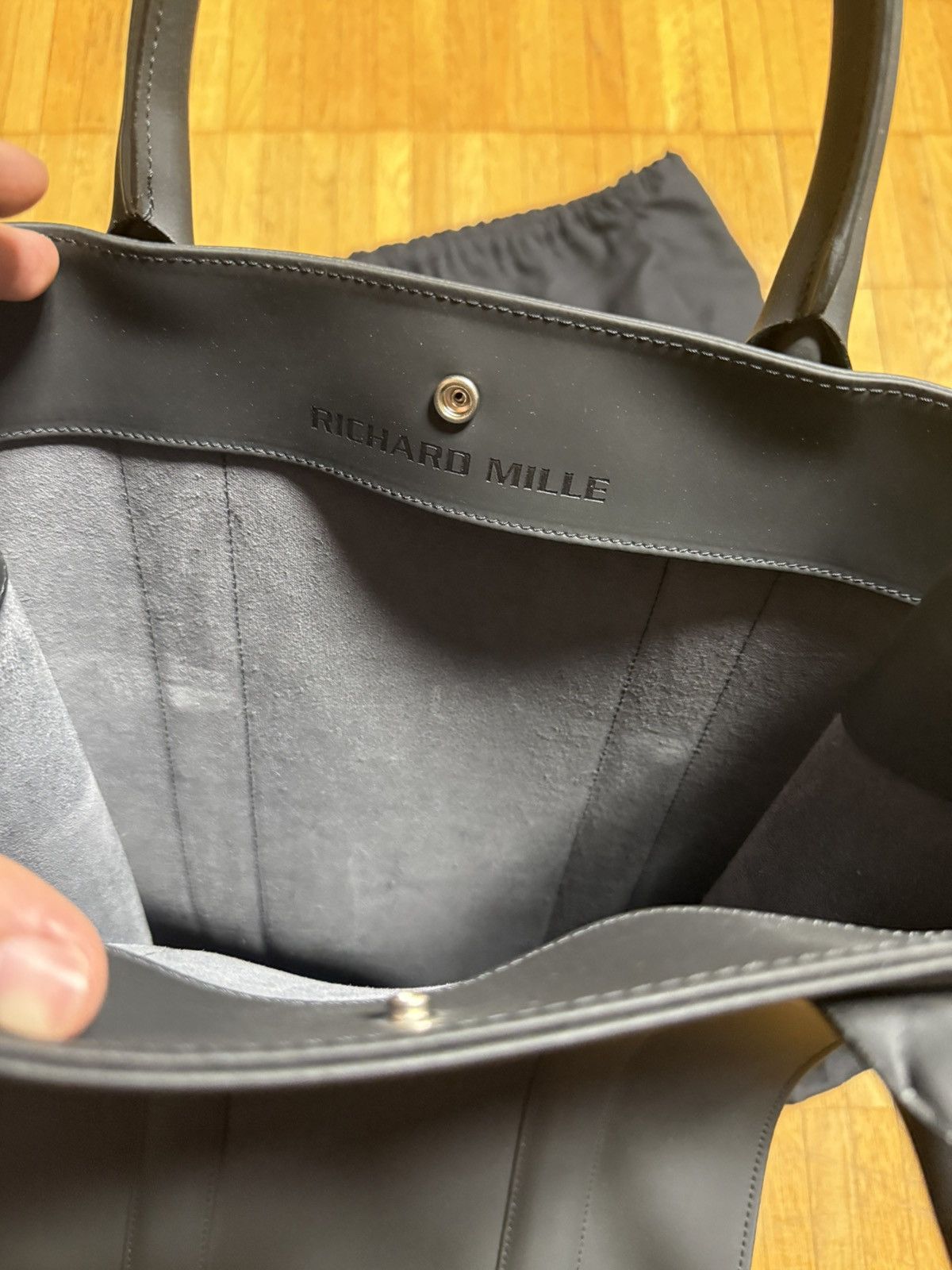 Richard Mille Richard Mille Black Leather Tote Bag Large With Dust Bag Size ONE SIZE - 5 Thumbnail