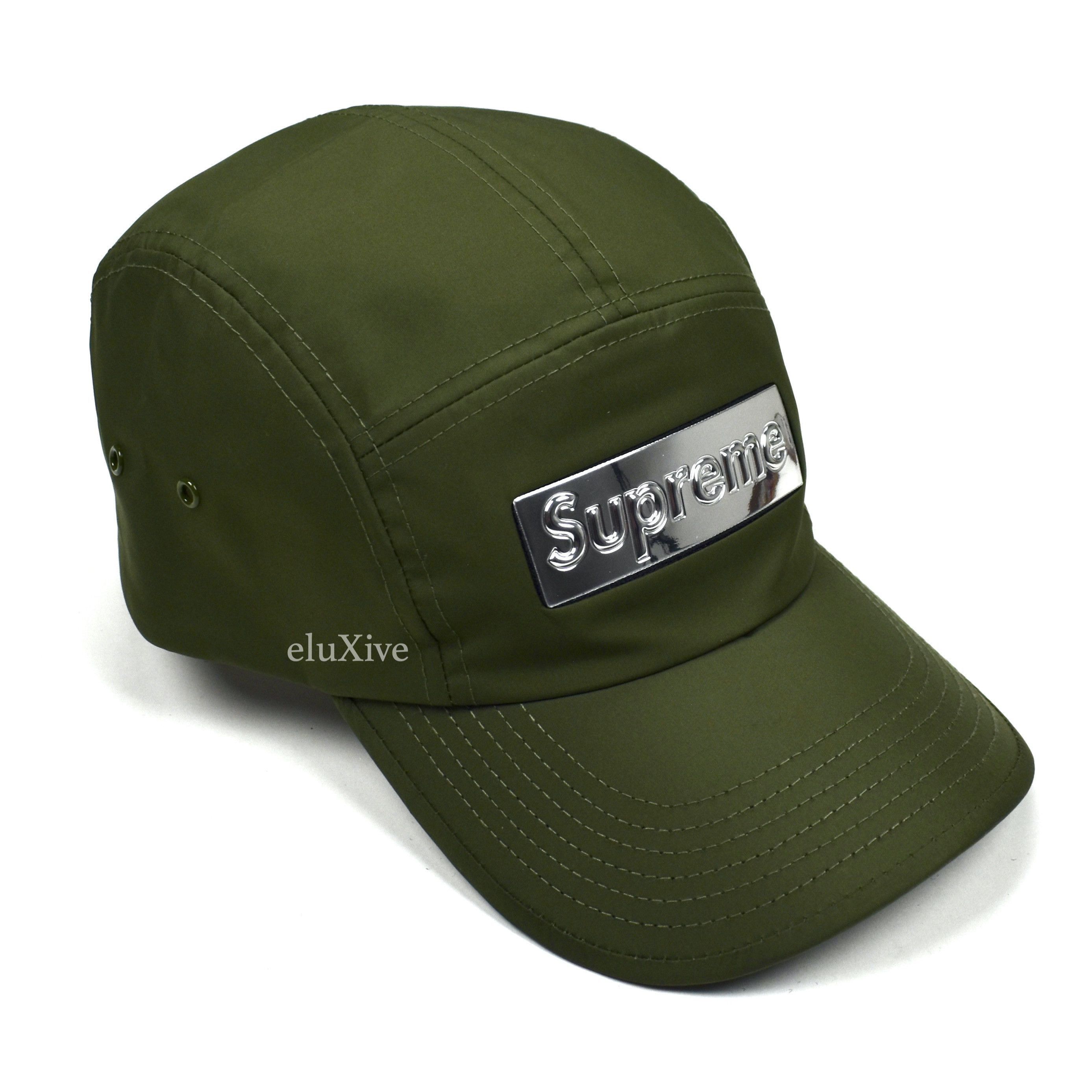 Supreme Supreme Leopard Velvet Box Logo Hat Camp Cap Olive | Grailed