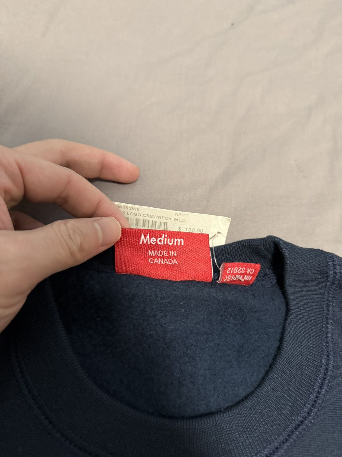 Supreme Supreme fw15 red on navy box logo crewneck Size US M / EU 48-50 / 2 - 4 Thumbnail