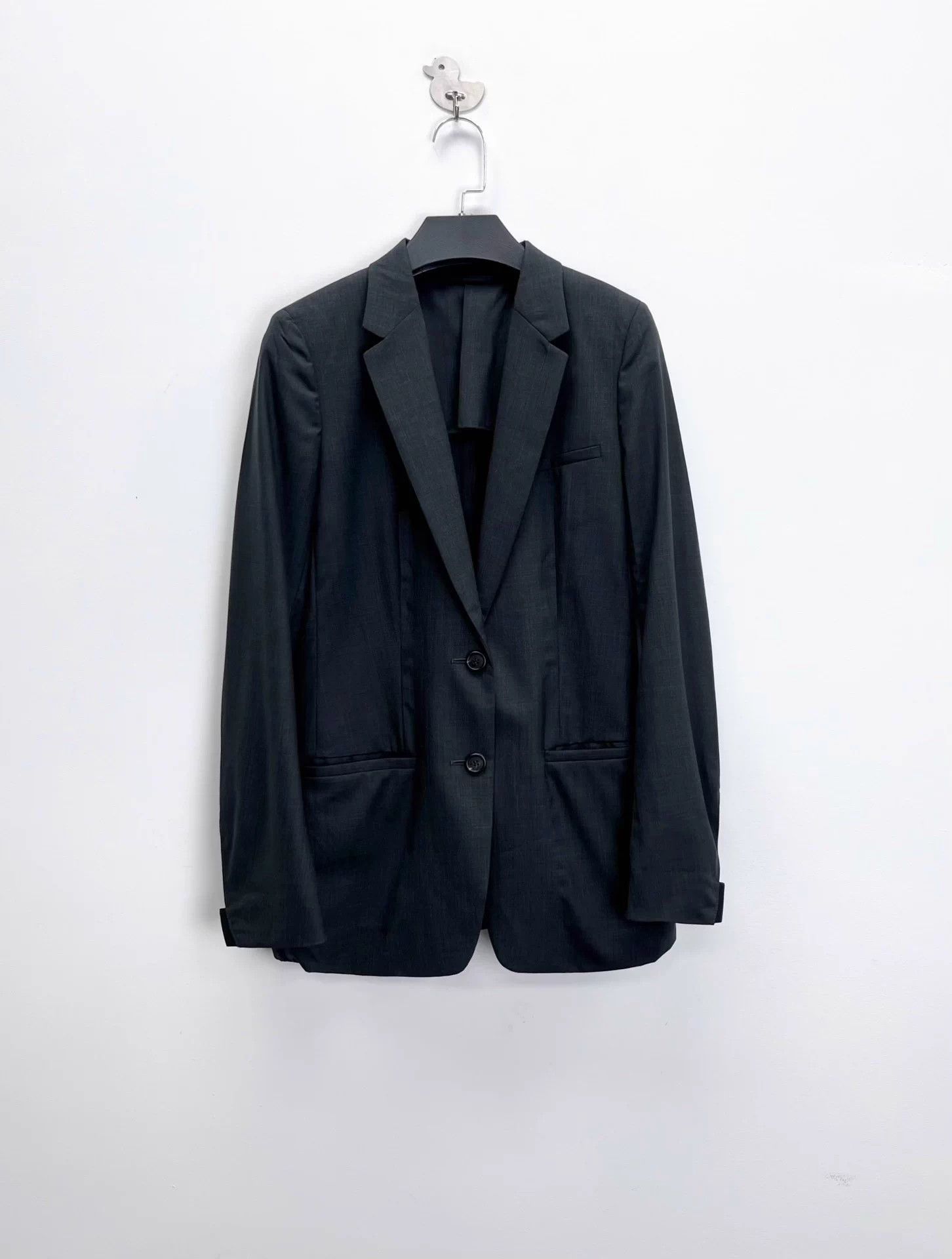 Prada Prada Black & Gray Worsted Wool Multi-Pkt Blazer 38 Unisex Size 38S - 1 Thumbnail