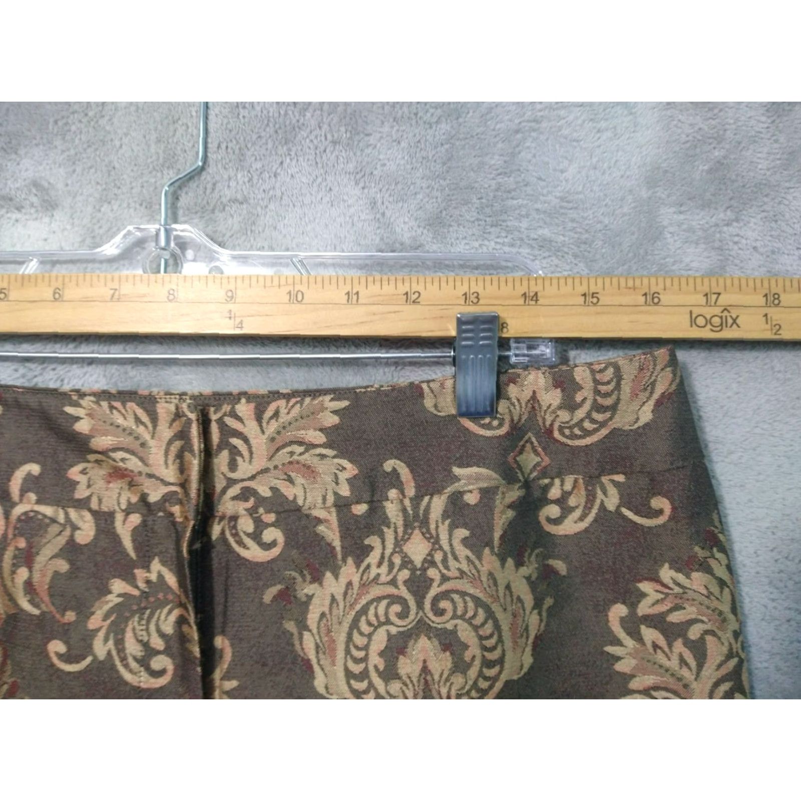Talbots Talbots Pants Womens 14 Petite Brown Damask Silk Wool Jacquard Brocade Trouser Size 32" / US 10 / IT 46 - 3 Thumbnail