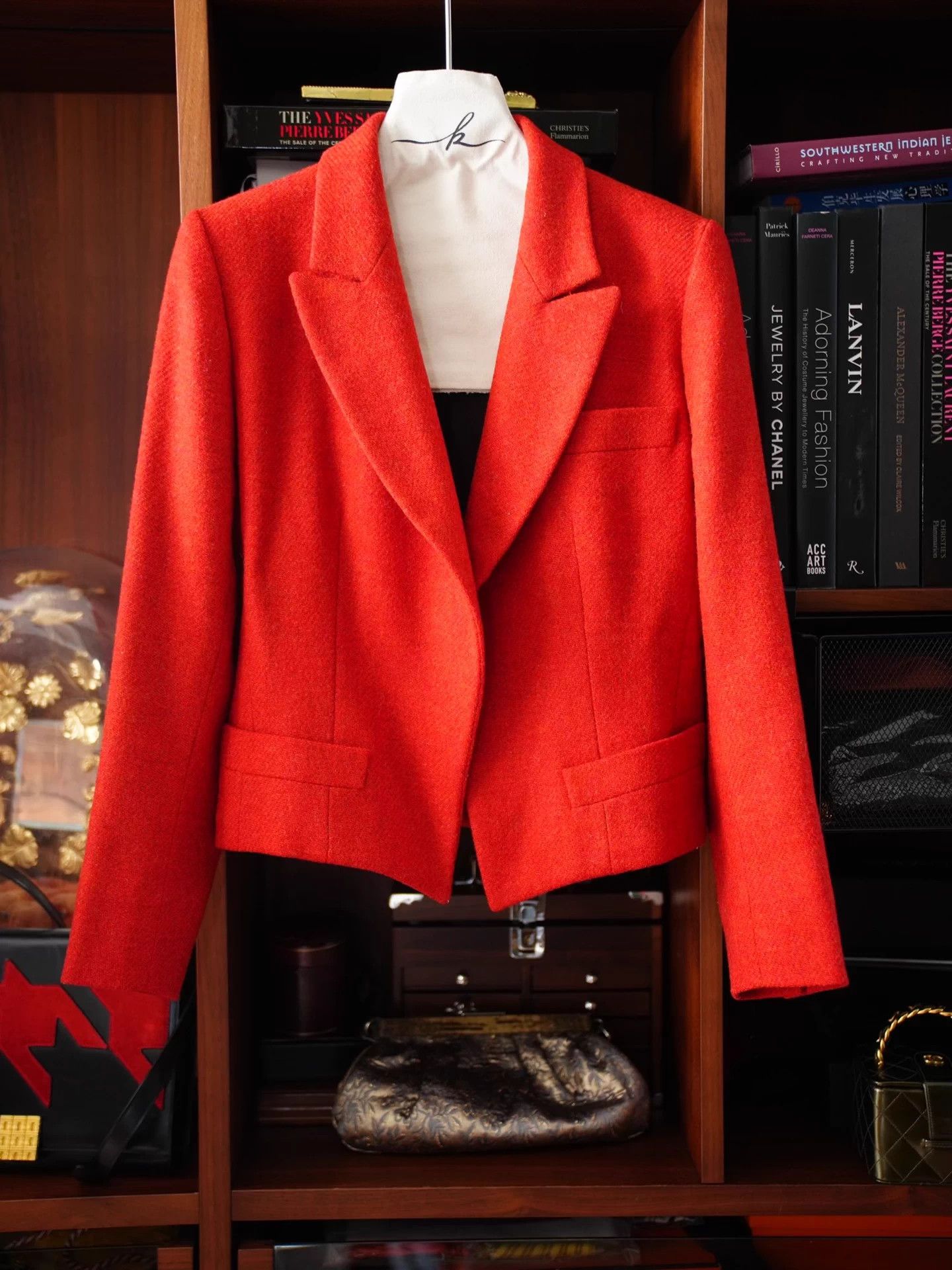 Yves Saint Laurent YSL Rive Gauche 1990s Orange Wool Short Blazer Size XS / US 0-2 / IT 36-38 - 2 Thumbnail