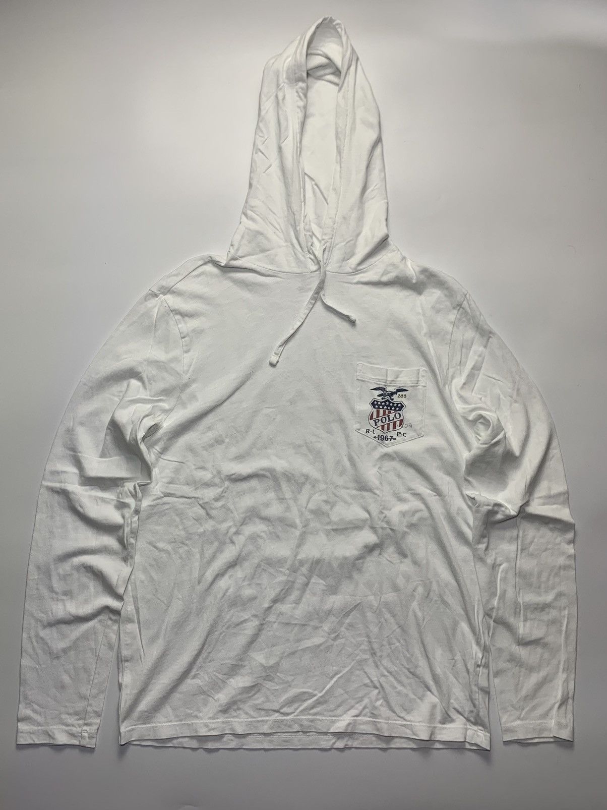 Vintage Y2K Polo Ralph Lauren American Flag Hoodie Longsleeve USA Size US M / EU 48-50 / 2 - 2 Thumbnail