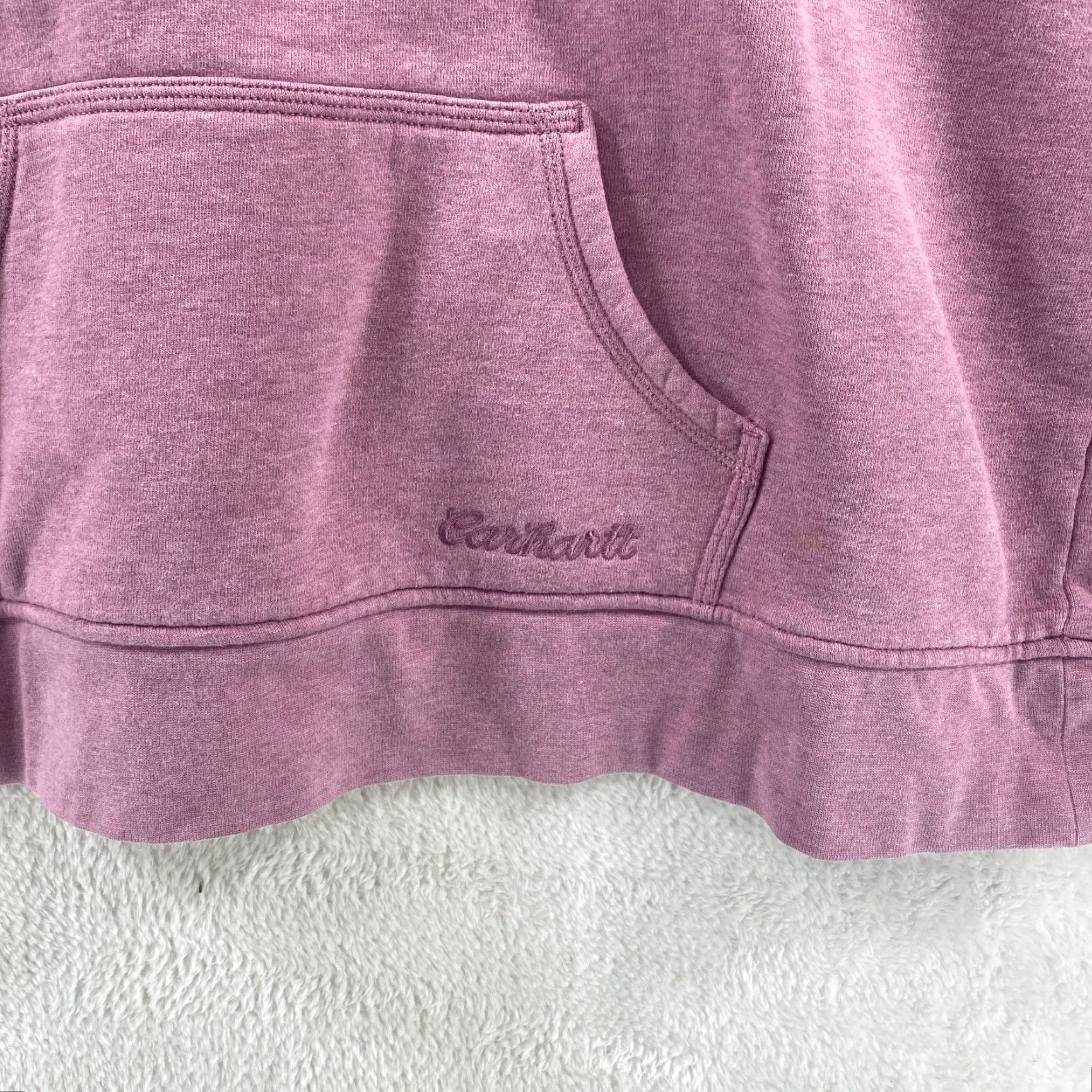 Carhartt Carhartt Pink Womens 2XL Hoodie Hooded Sweatshirt 1/4 Zip Pullover Pockets Nike Size XXL / US 16-18 / IT 52-54 - 4 Thumbnail