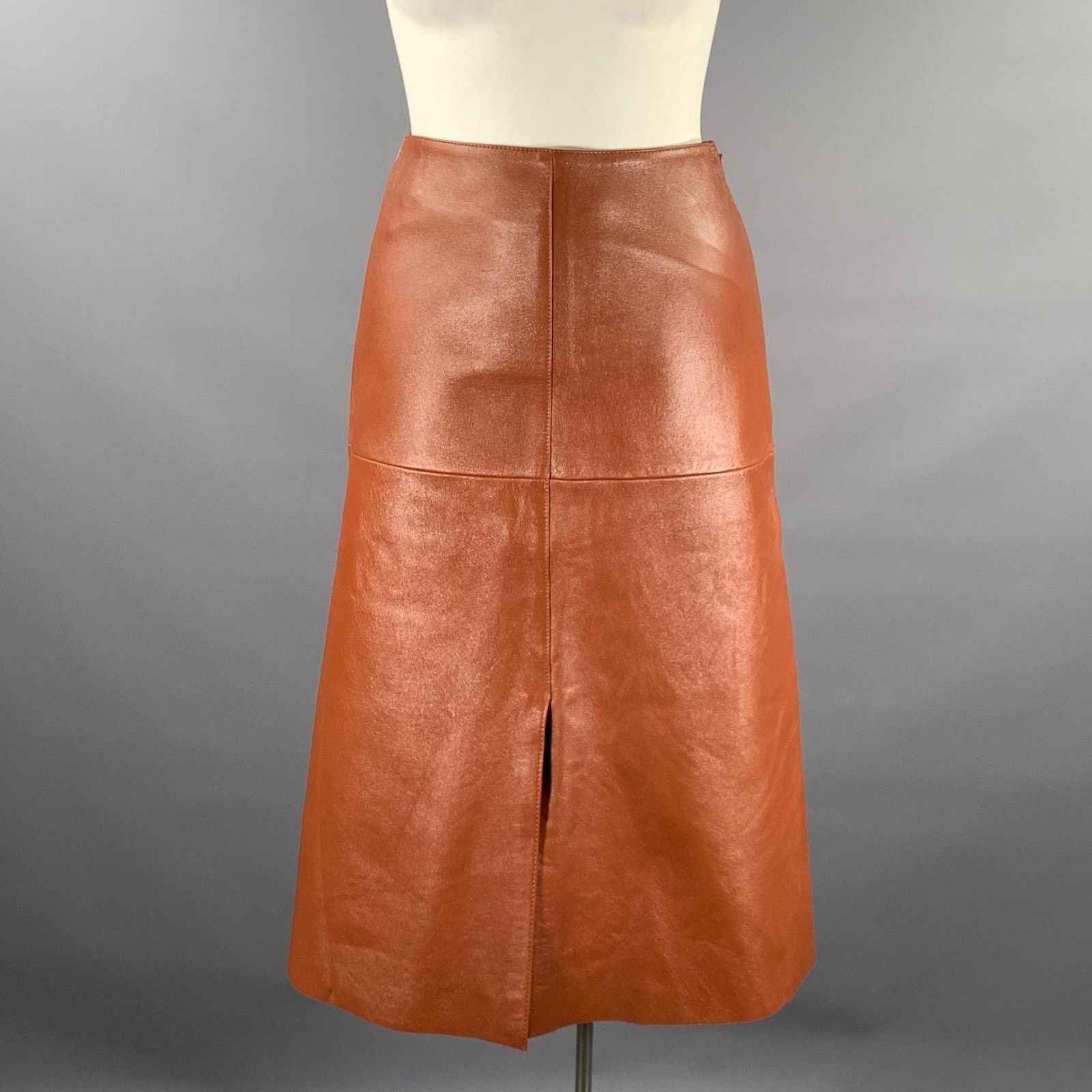Joseph JOSEPH Size L Tan Leather Lambskin Skirt Size 28" / US 6 / IT 42 - 1 Thumbnail
