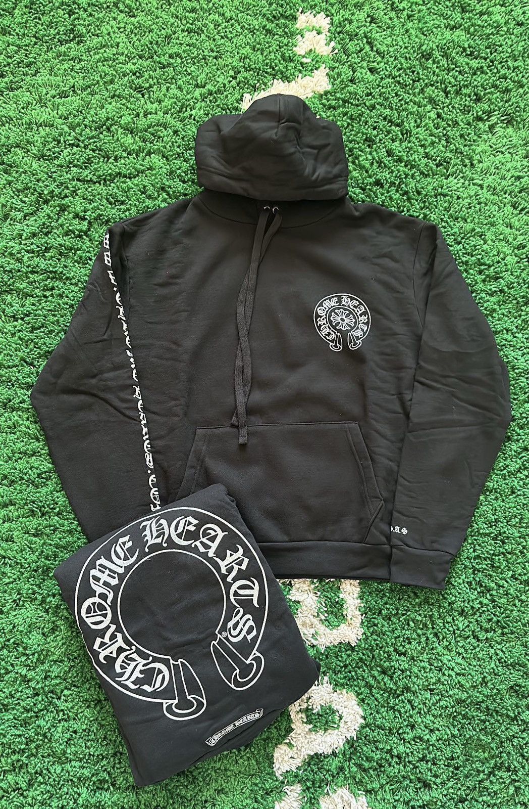 image of Chrome Hearts Silver Glitter Hoodie Size Extra Large in Black, Men's