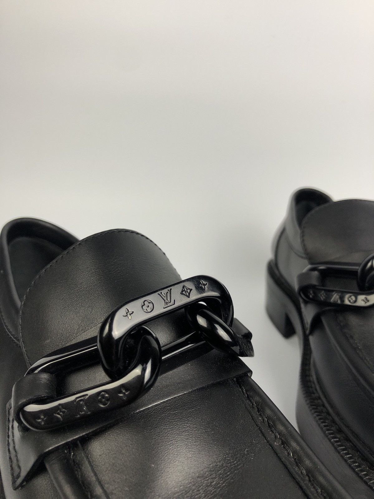 Louis Vuitton Calfskin Chain Academy Loafers