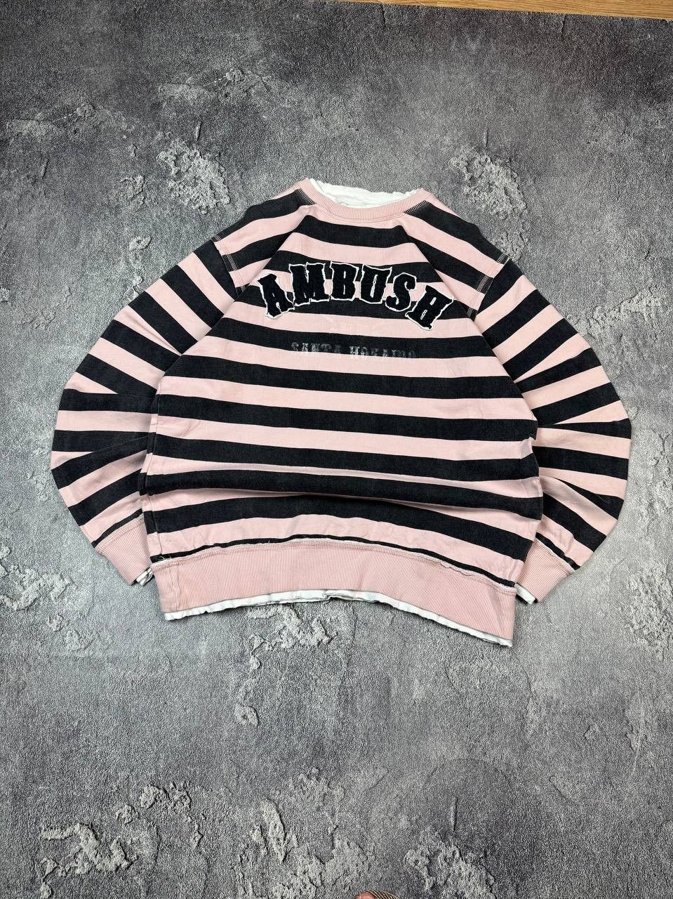 If Six Was Nine Y2K Ambush Stripe Pink Distressed Emo Sweatshirt 2000s Size US XL / EU 56 / 4 - 2 Thumbnail