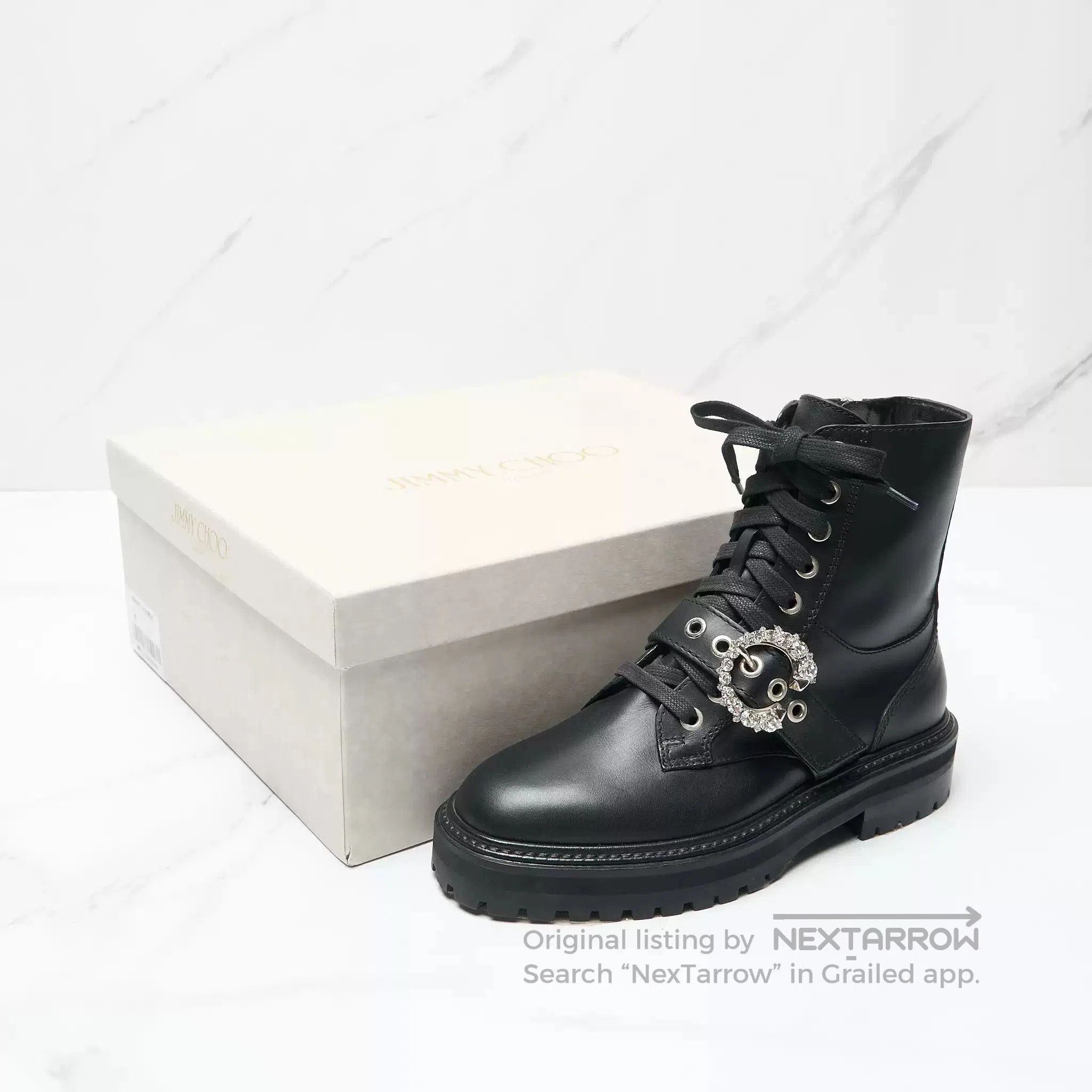 Jimmy Choo Jimmy Choo Women's Diamond Buckle Martin Boots. Size US 6 / IT 36 - 6 Thumbnail